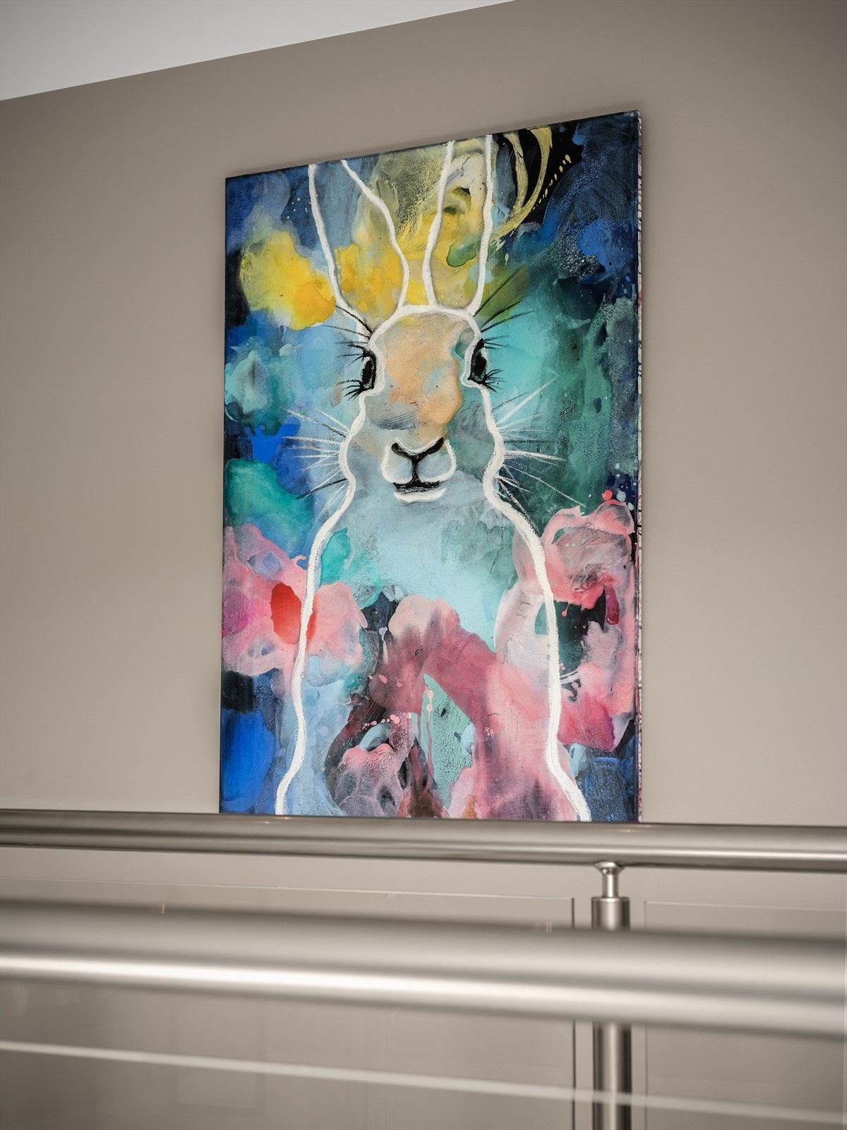 Glassrekkverk i trappenedløpet. Galleribilde