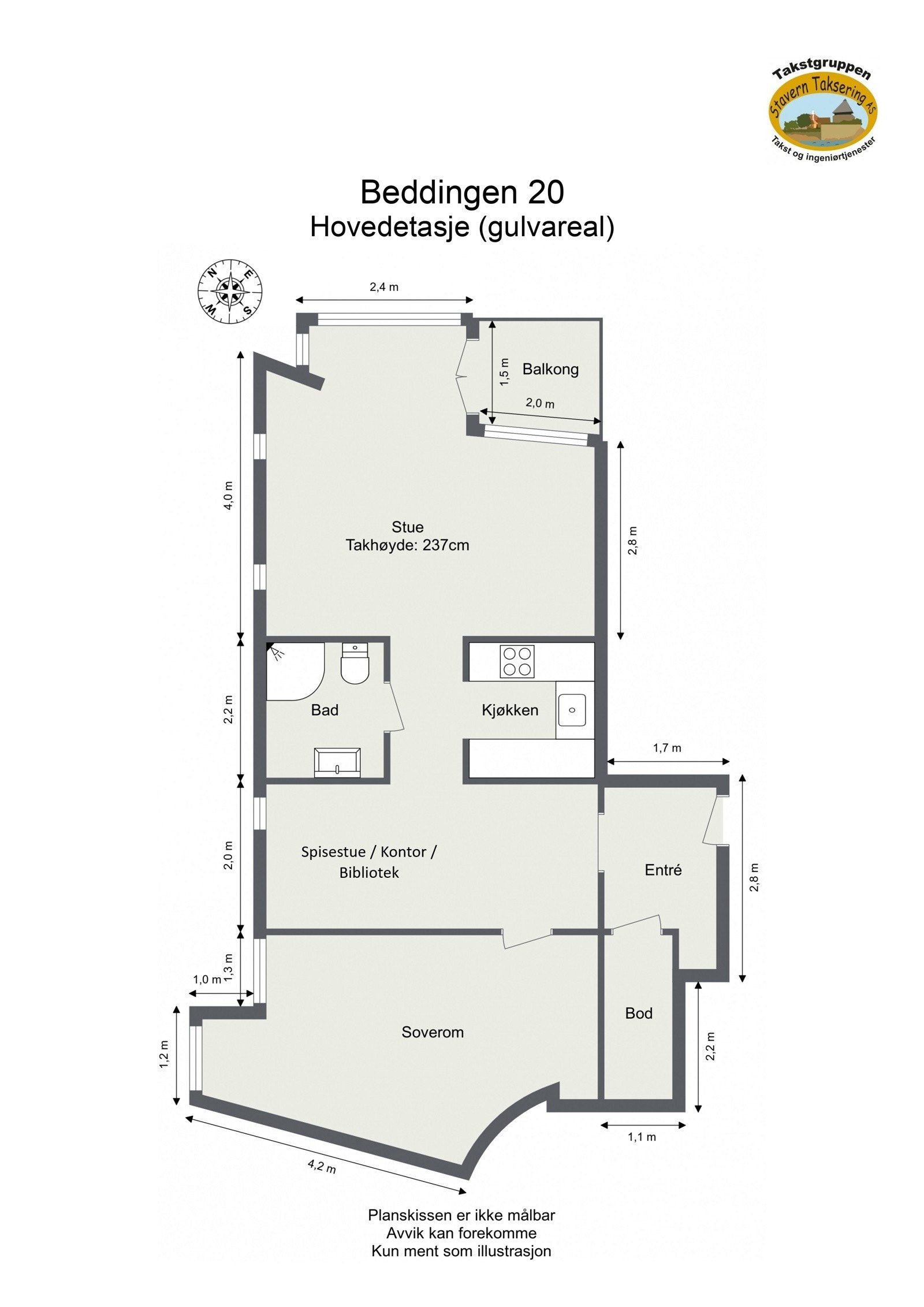 Plantegning - 7. etasje - Heis direkte fra garasje og bod i K2 Galleribilde