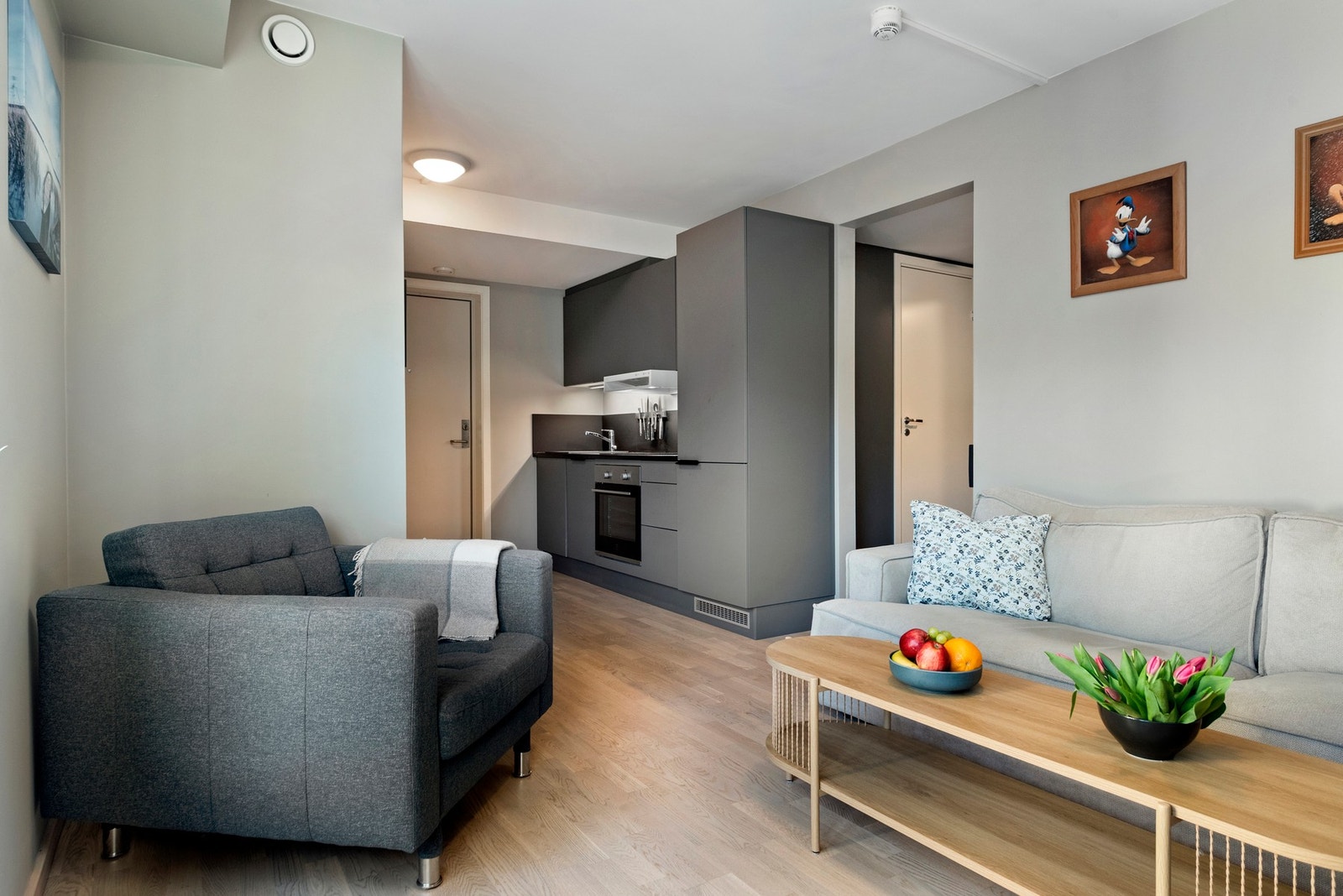 Svært praktisk og effektiv planløsning hvor hver kvadrat et nøye gjennomtenkt. Store vindusflater på stue/kjøkken. Galleribilde
