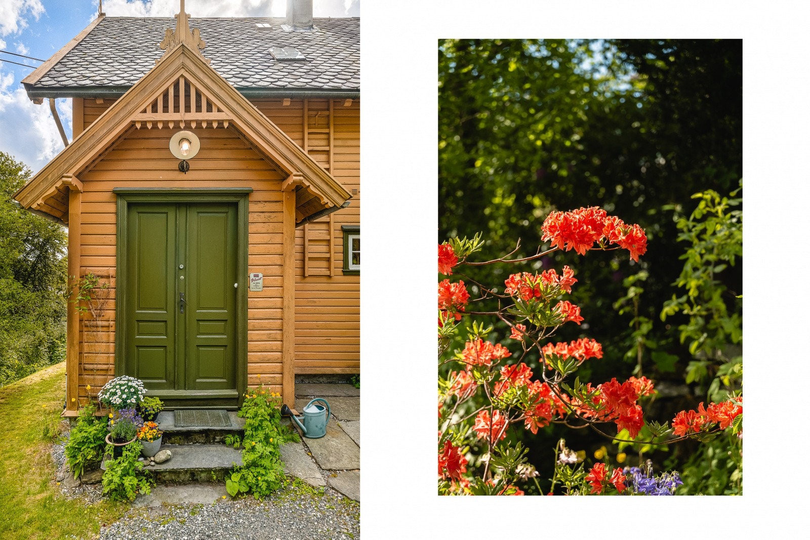 Eneboligen har en klassisk arkitektur med detaljer som er typiske for byggeperioden. Galleribilde