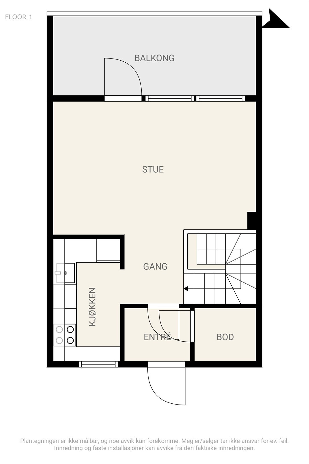 Plantegning 1. etasje Galleribilde