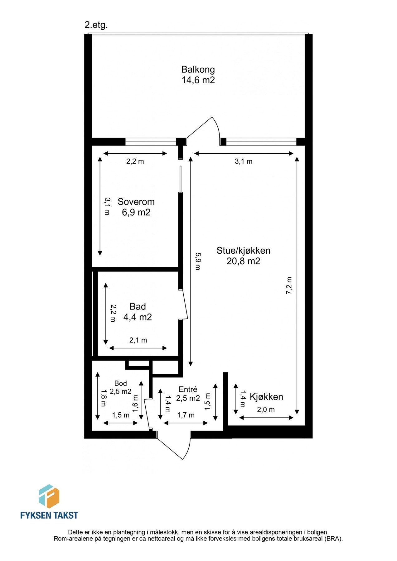 Målsatt planskisse. Galleribilde