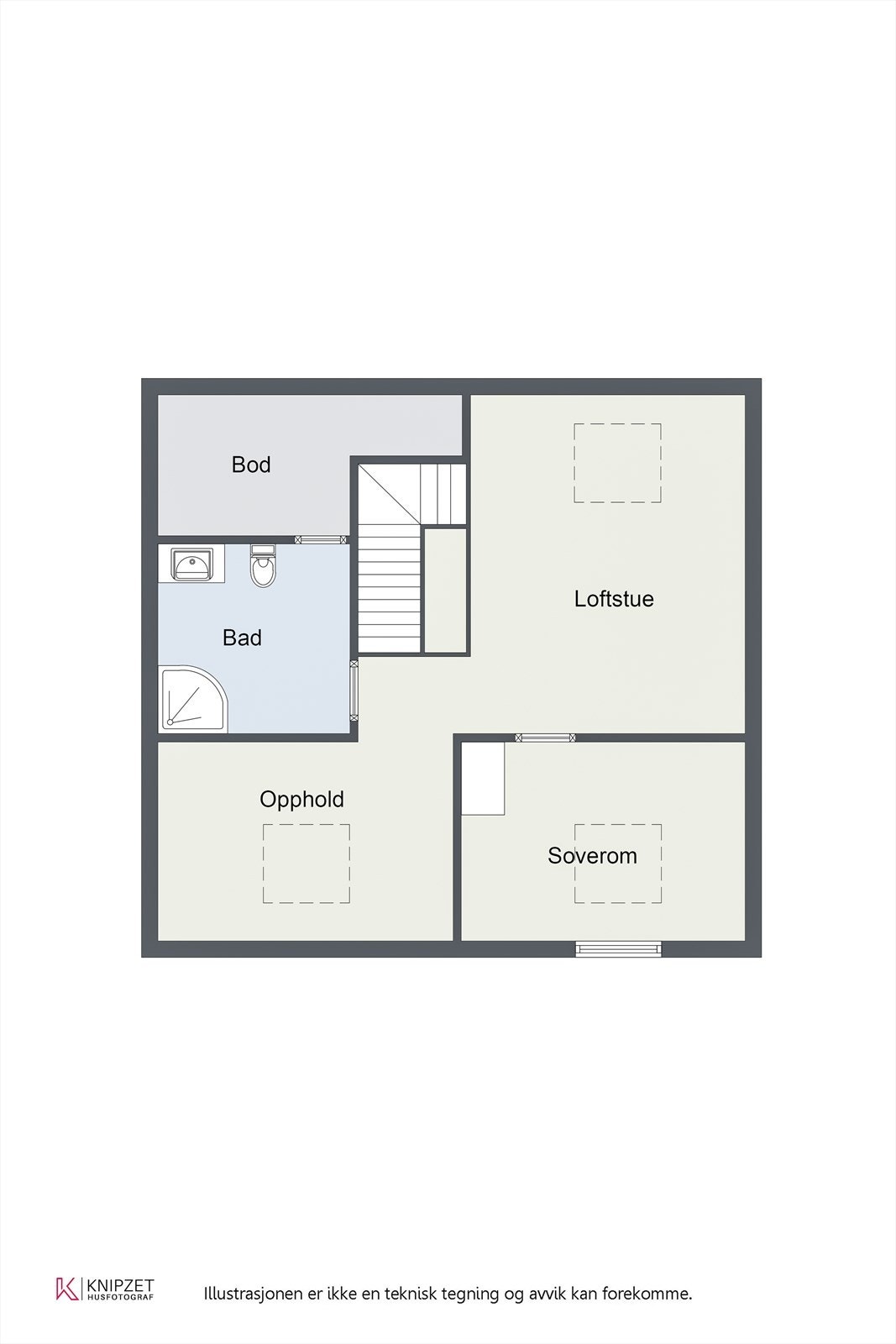 Plantegning loft. Galleribilde