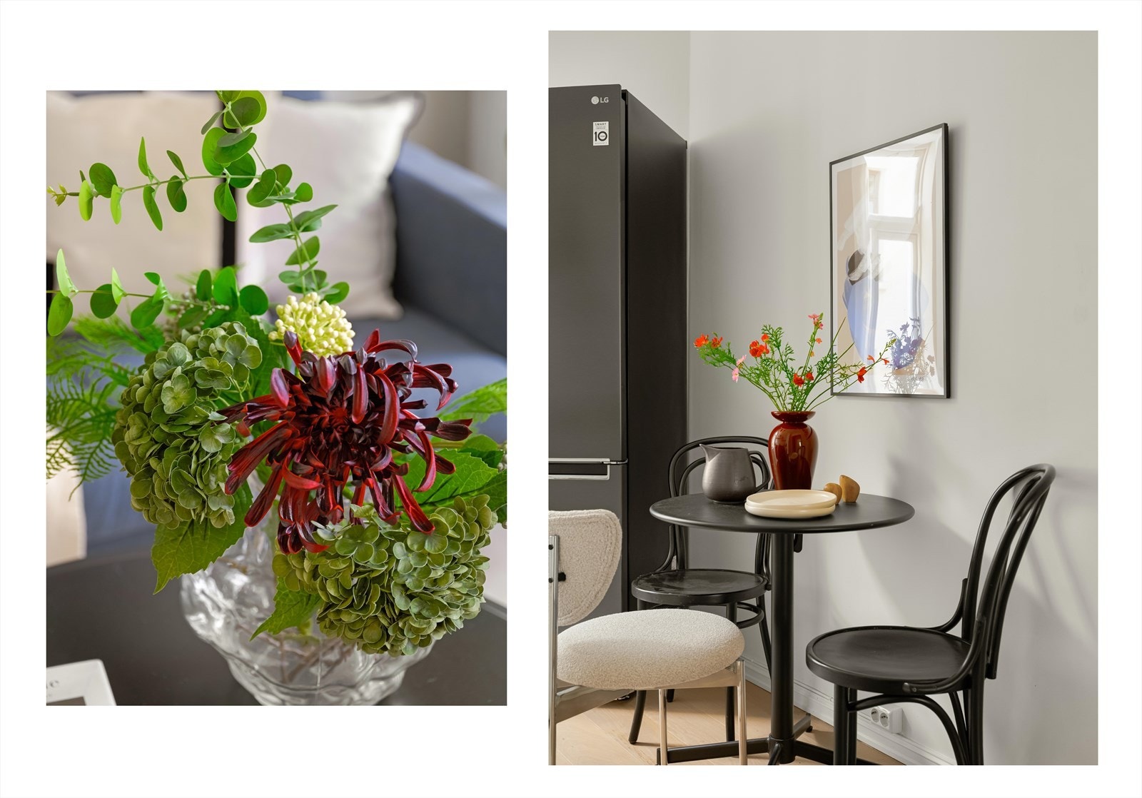 Det er plass til et lite spisebord i tilknytning til kjøkkenet. Galleribilde