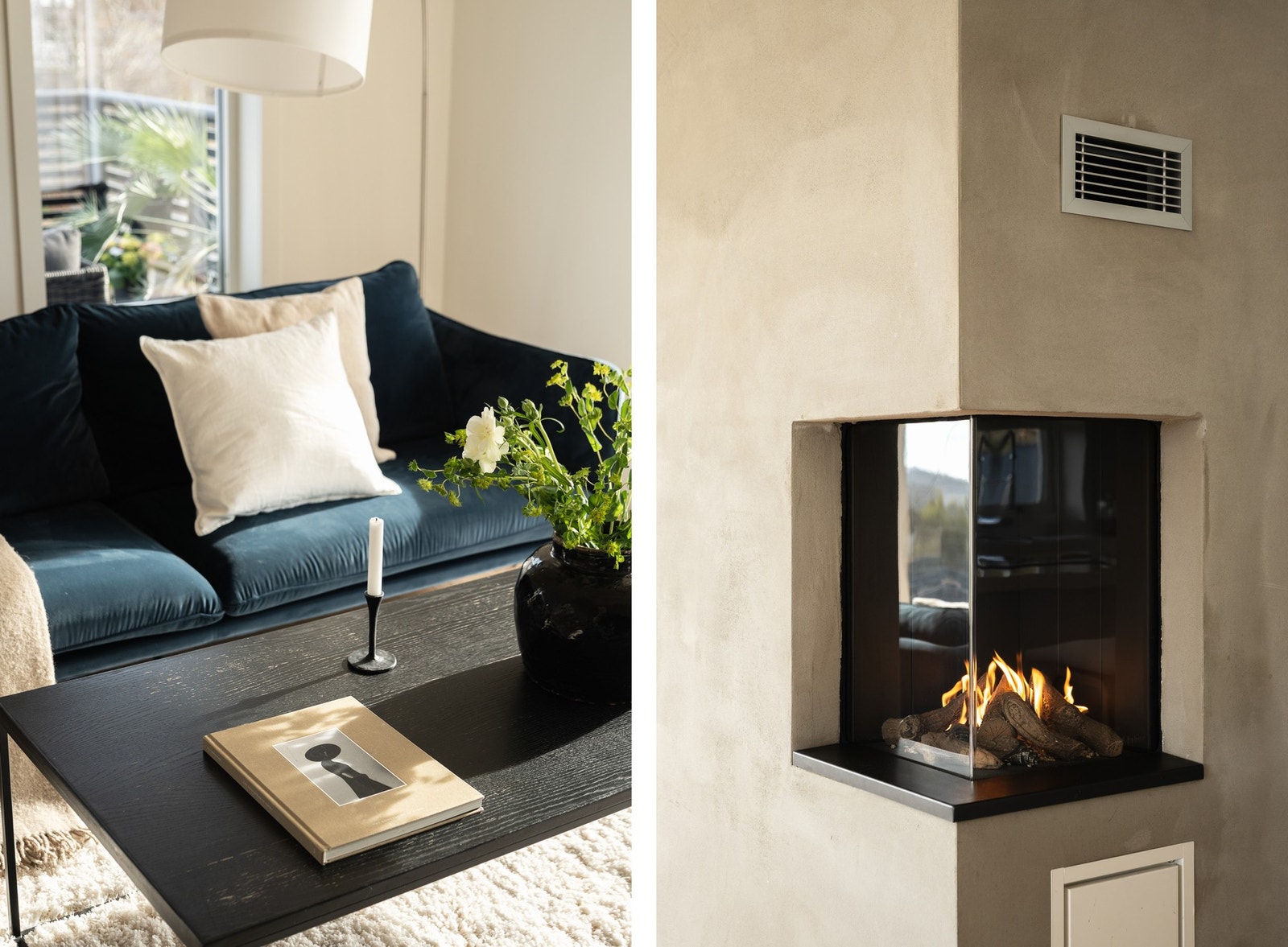 Flott gassovn som både skaper hygge og gir god varme på kalde vinterdager. Galleribilde