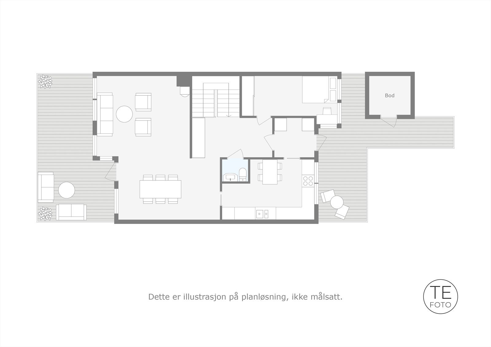Plantegning for hovedetasjen / 1.etasje Galleribilde