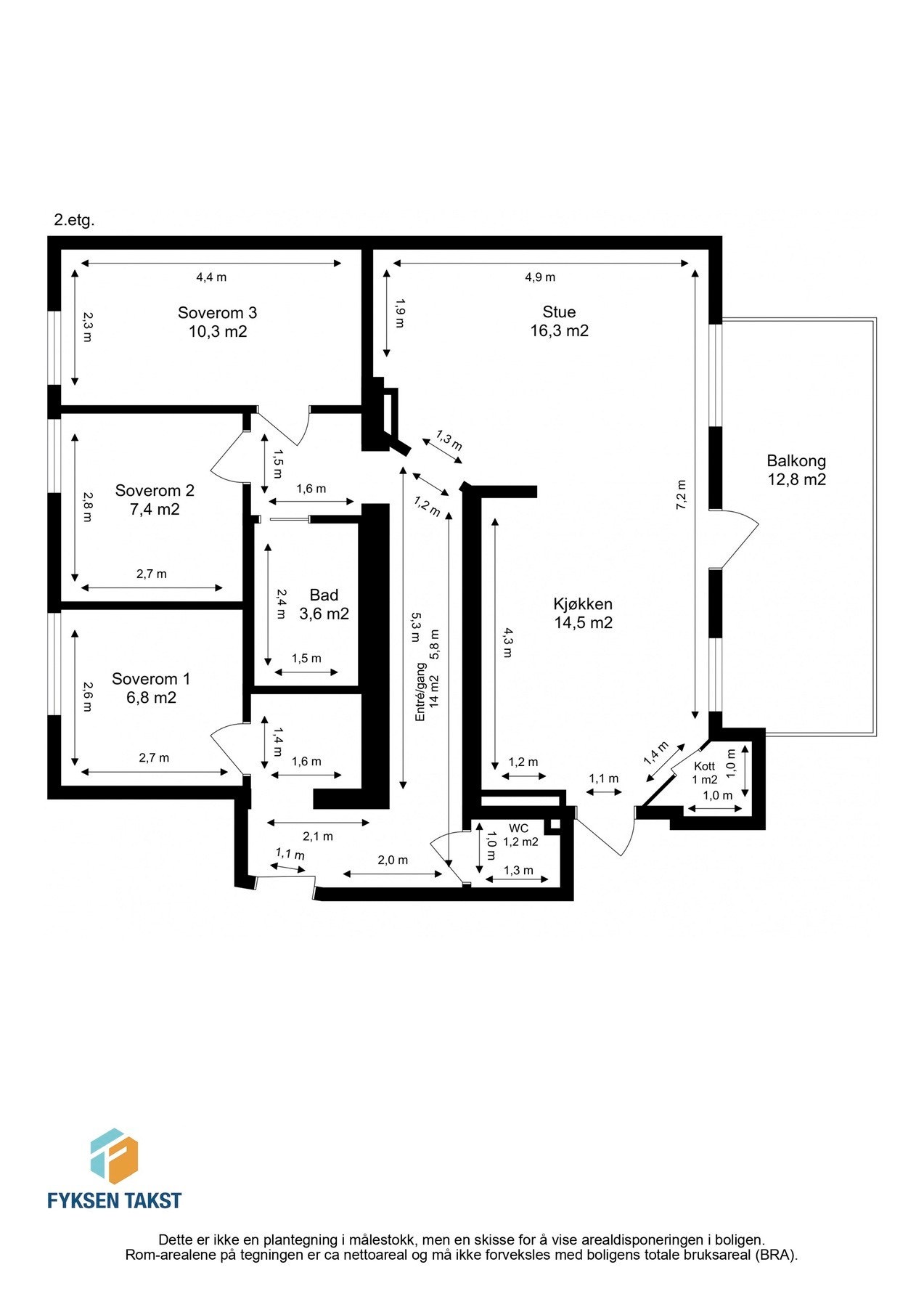 Målsatt planskisse. Galleribilde