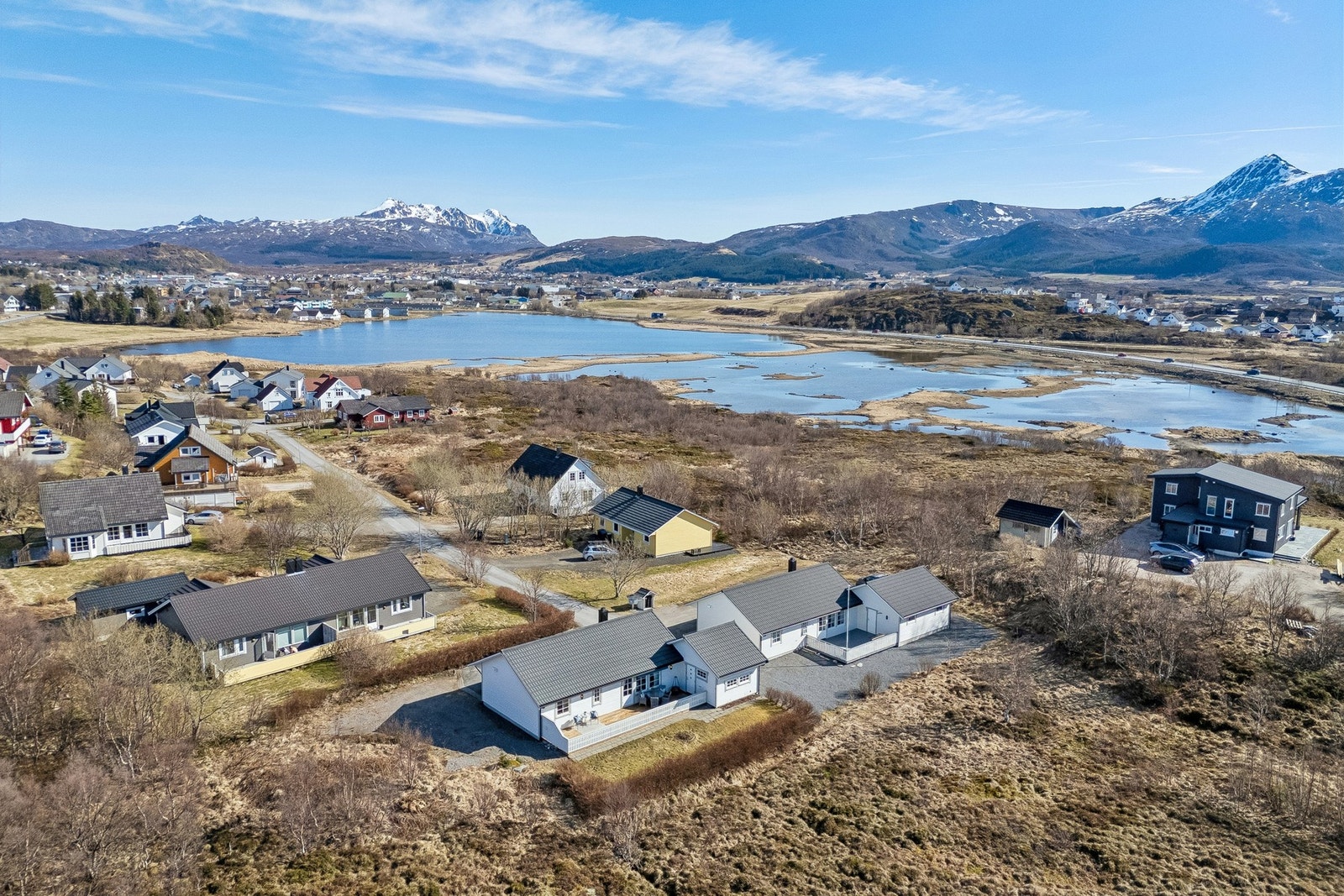Idylliske Haldsvågen med svaner og ellers rikt fugleliv. Galleribilde