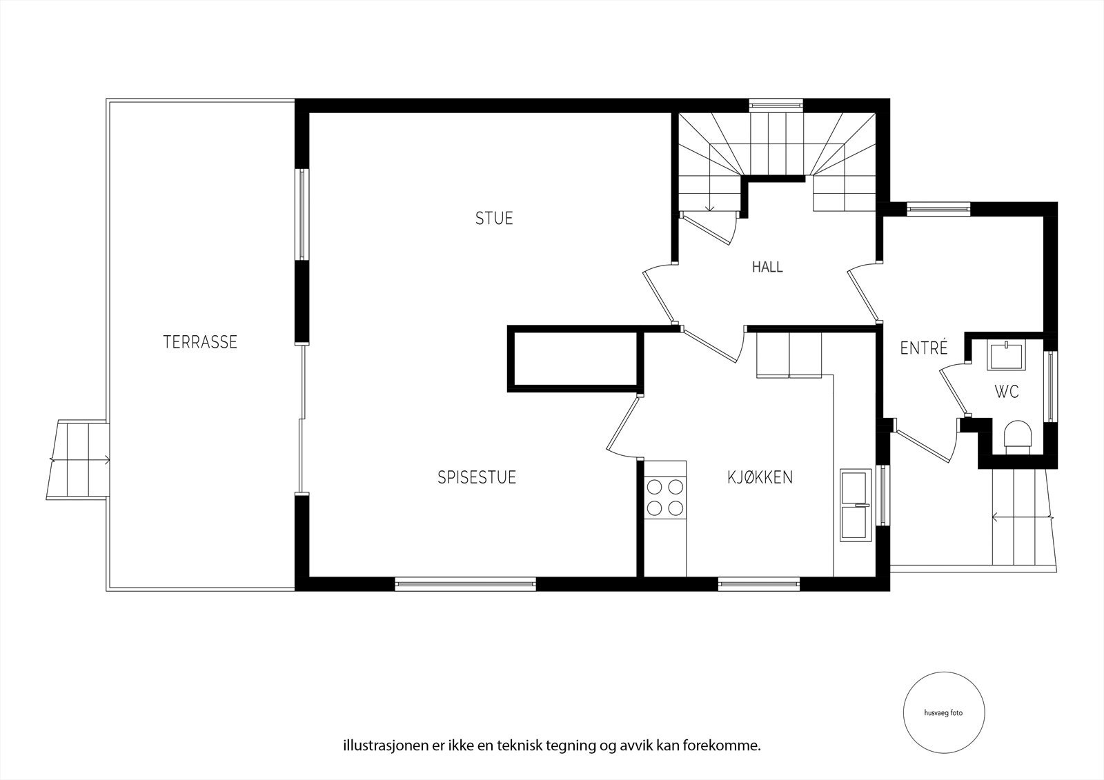 Plantegning 1. etasje Galleribilde