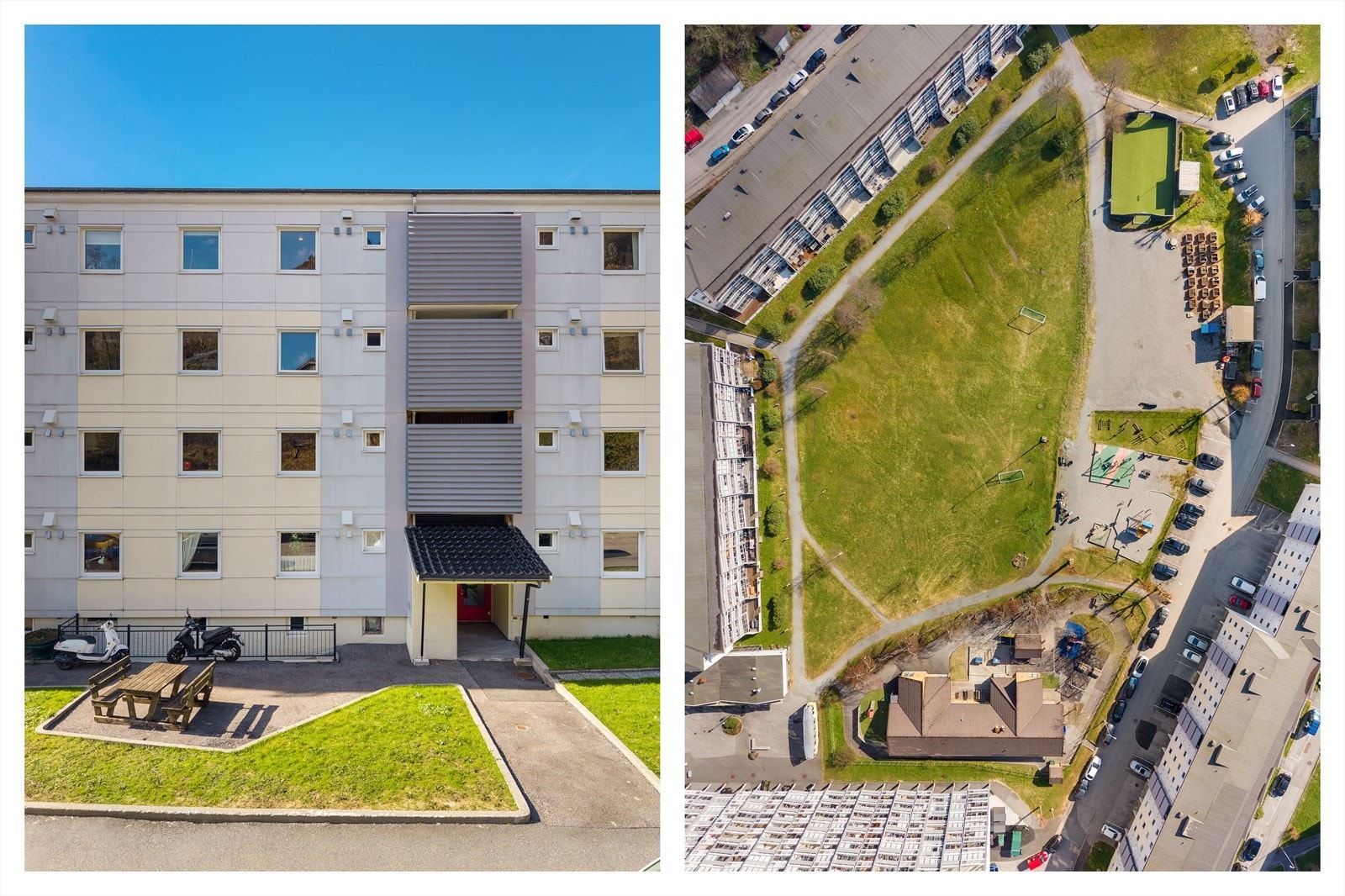 Leiligheten har en attraktiv og sentral beliggenhet i et etablert og barnevennlig boligområde i Gerhard Grans vei på Landås. Galleribilde