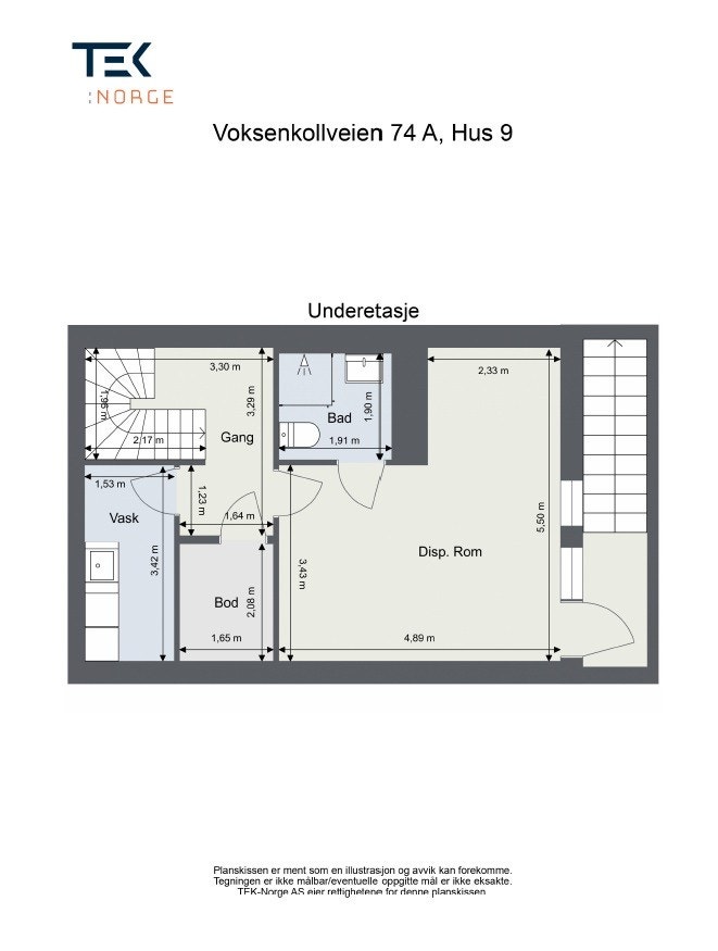 Plantegning - Underetasje Galleribilde