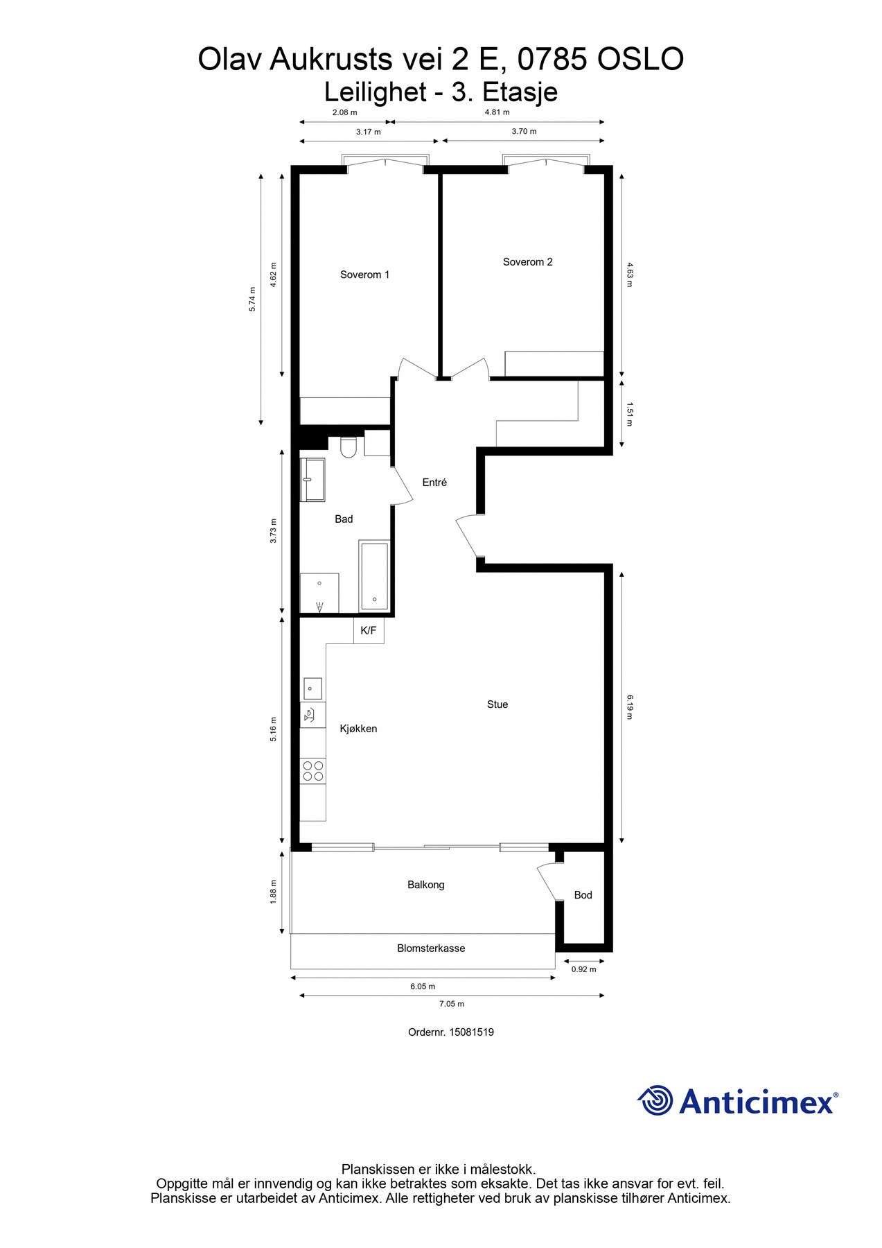 Plantegning 3. etg. Galleribilde