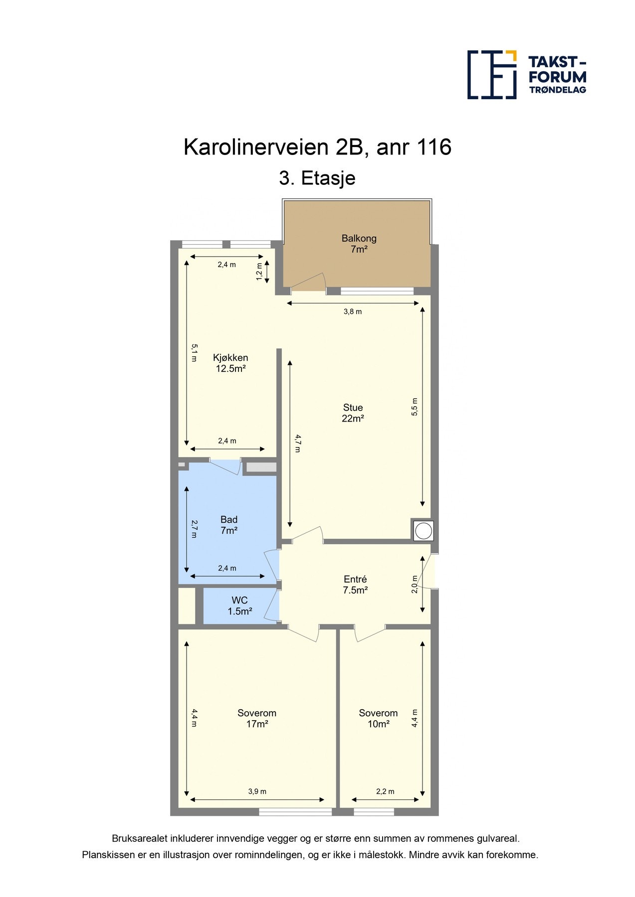 Plantegning 3.etasje Galleribilde