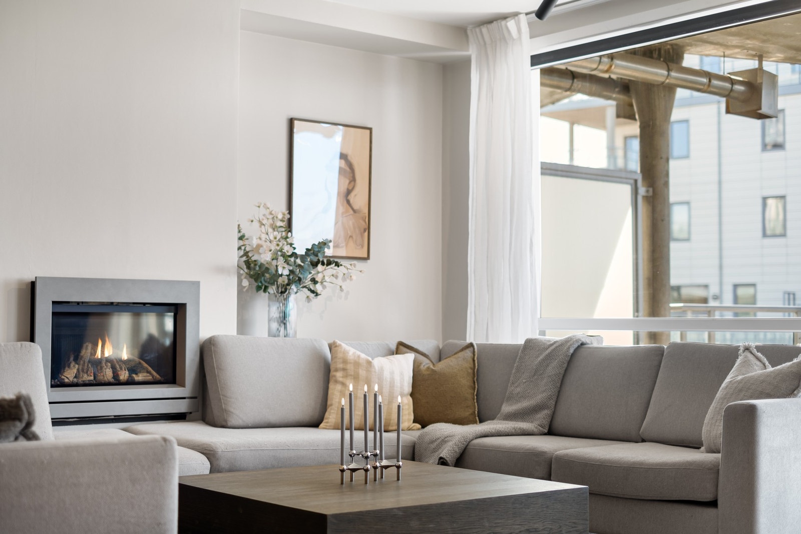 Leiligheten har installert gasspeis for oppvarming, og det er balansert ventilasjonsanlegg for behagelig inneklima Galleribilde