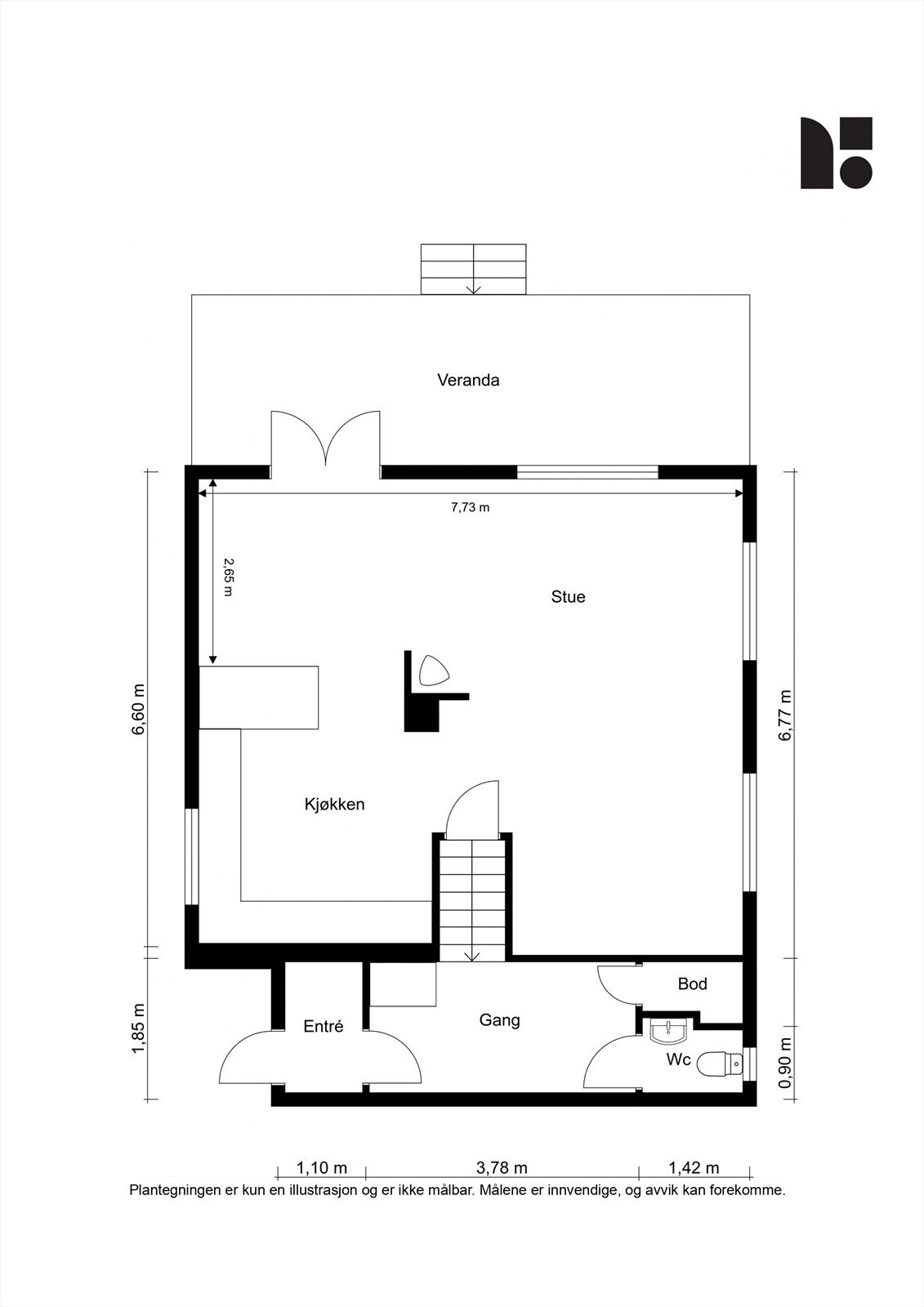 Plantegning 1.etg. Galleribilde