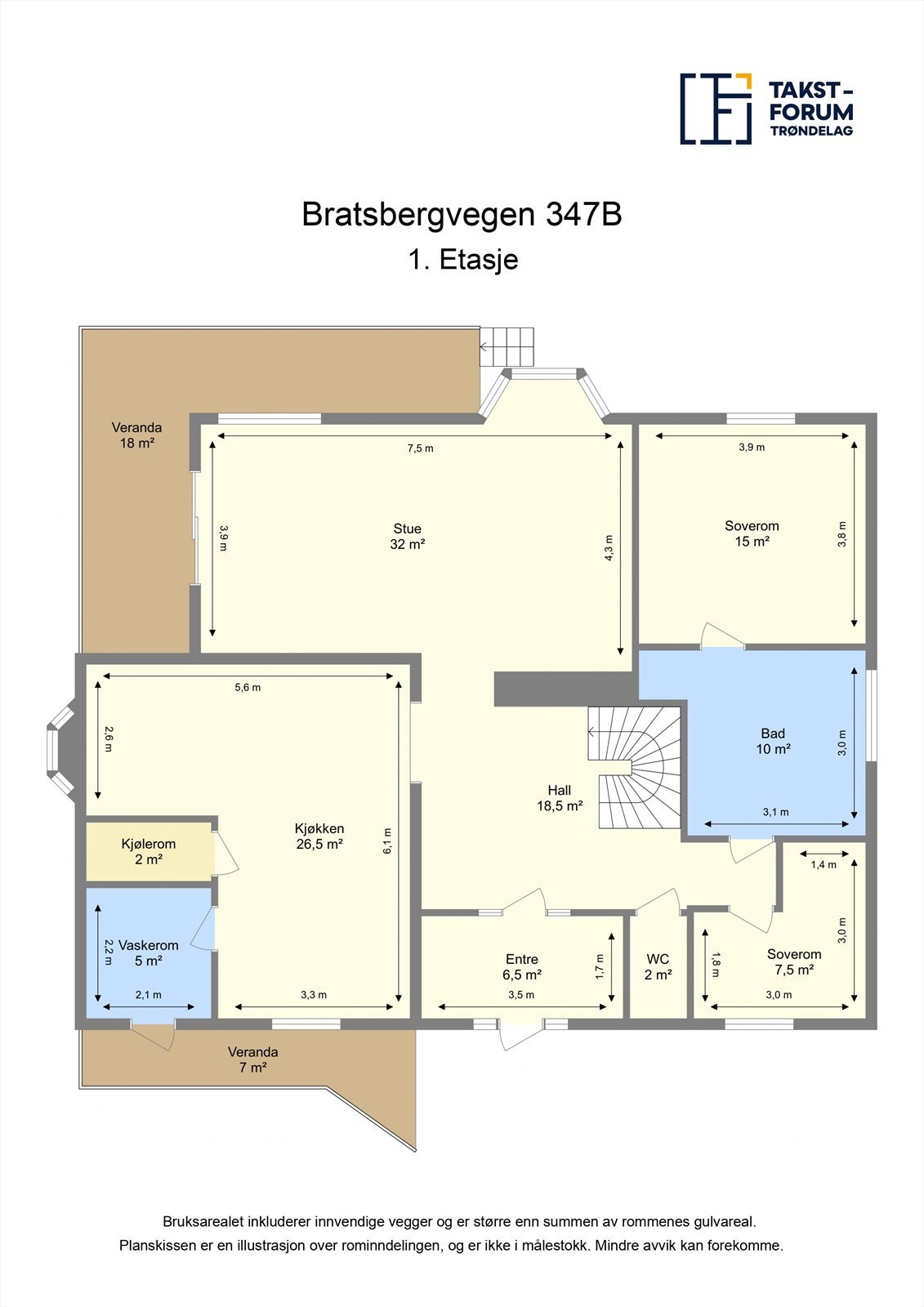Planskisse 1. etasje. Galleribilde