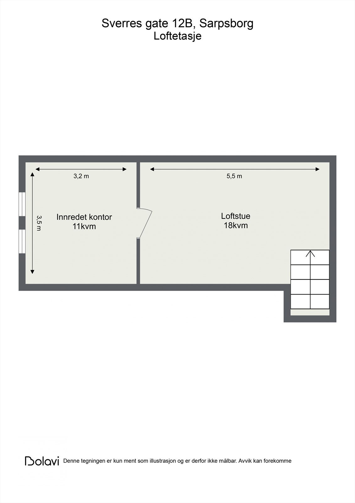 Plantegning, loftsetasje Galleribilde