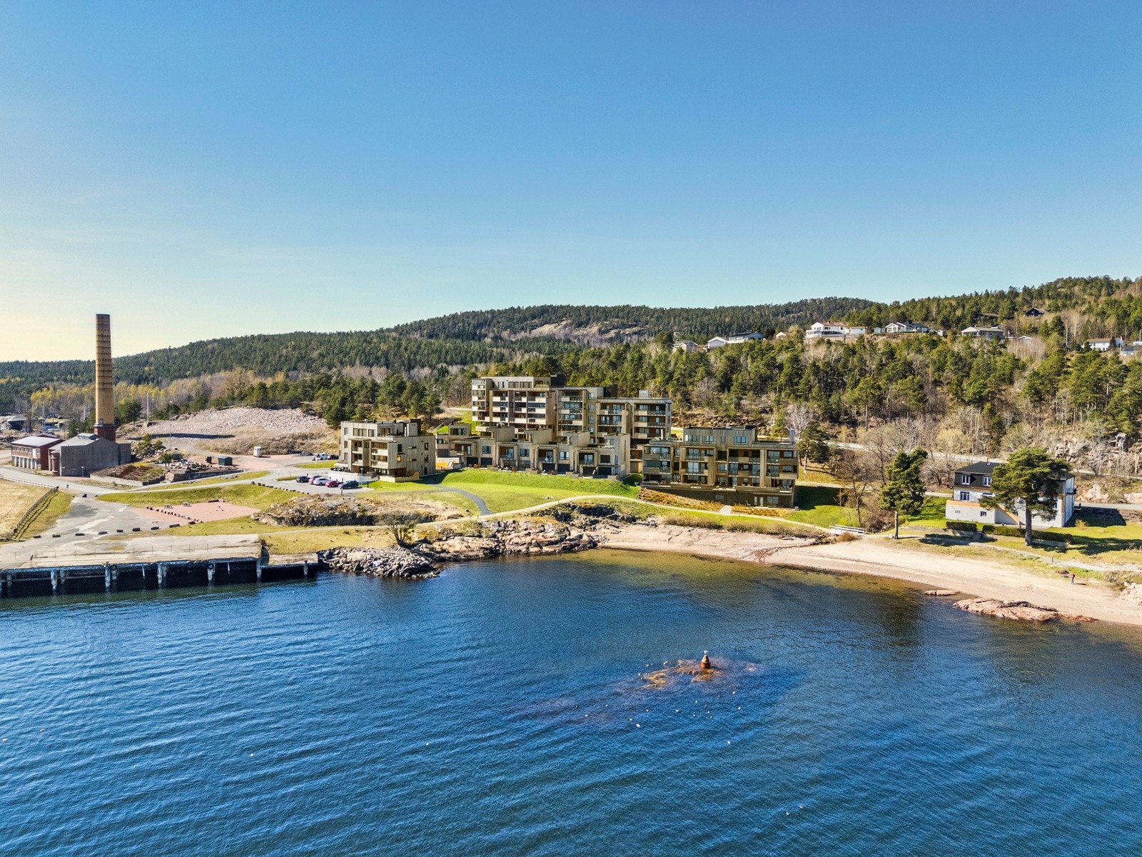 Leilighetene på Hurum Brygge sto ferdig høsten 2023. Galleribilde