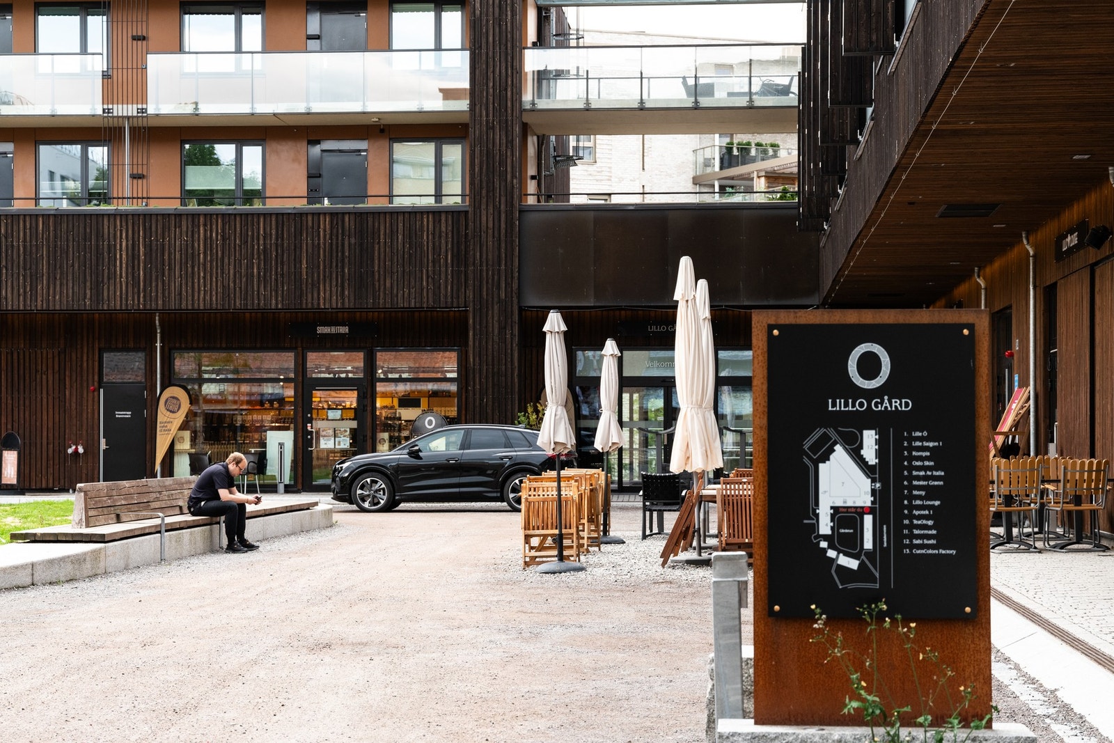 Kort vei til Lillo gård med flere serveringssteder. Galleribilde