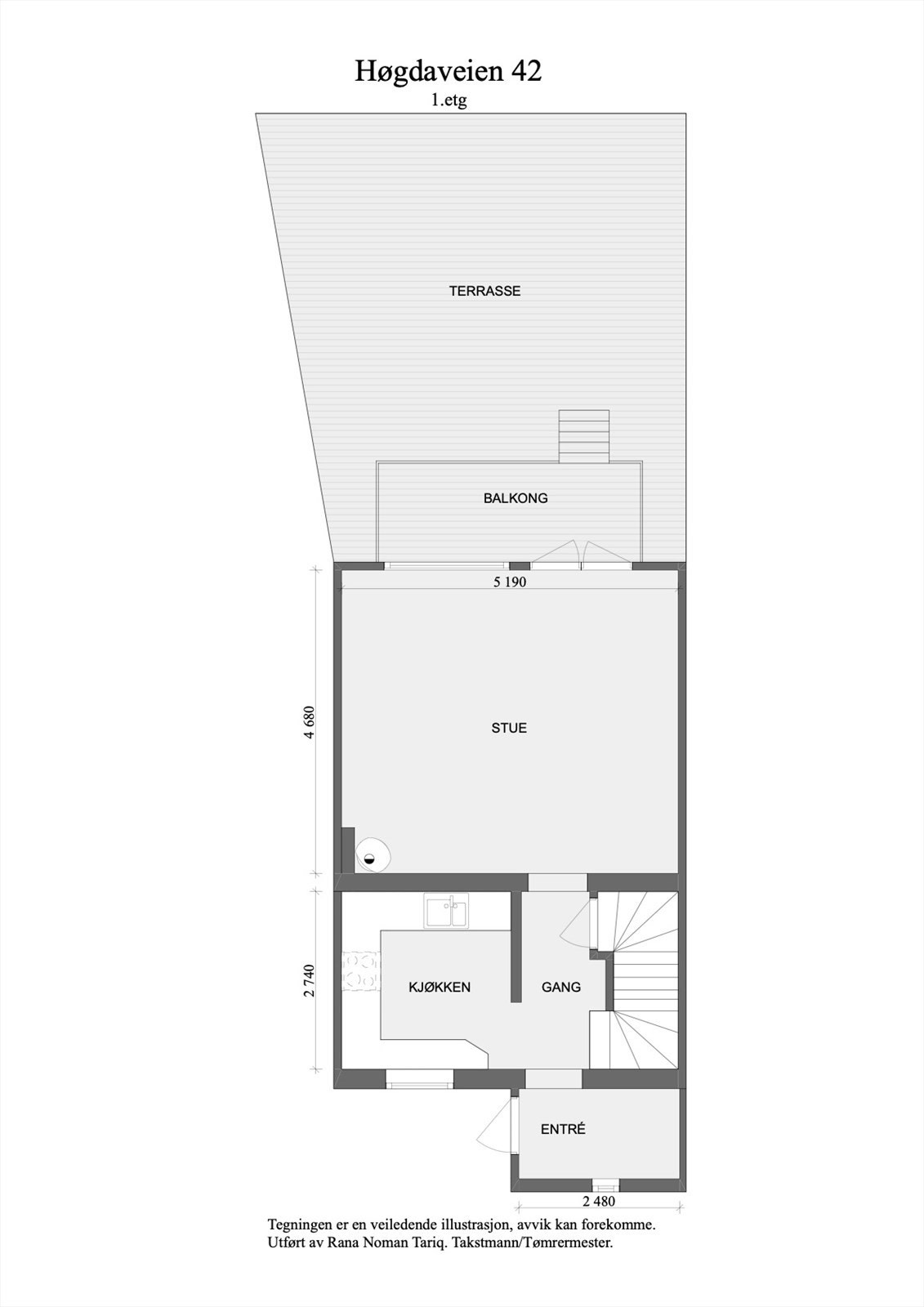 Planskisse 1. etg. Galleribilde