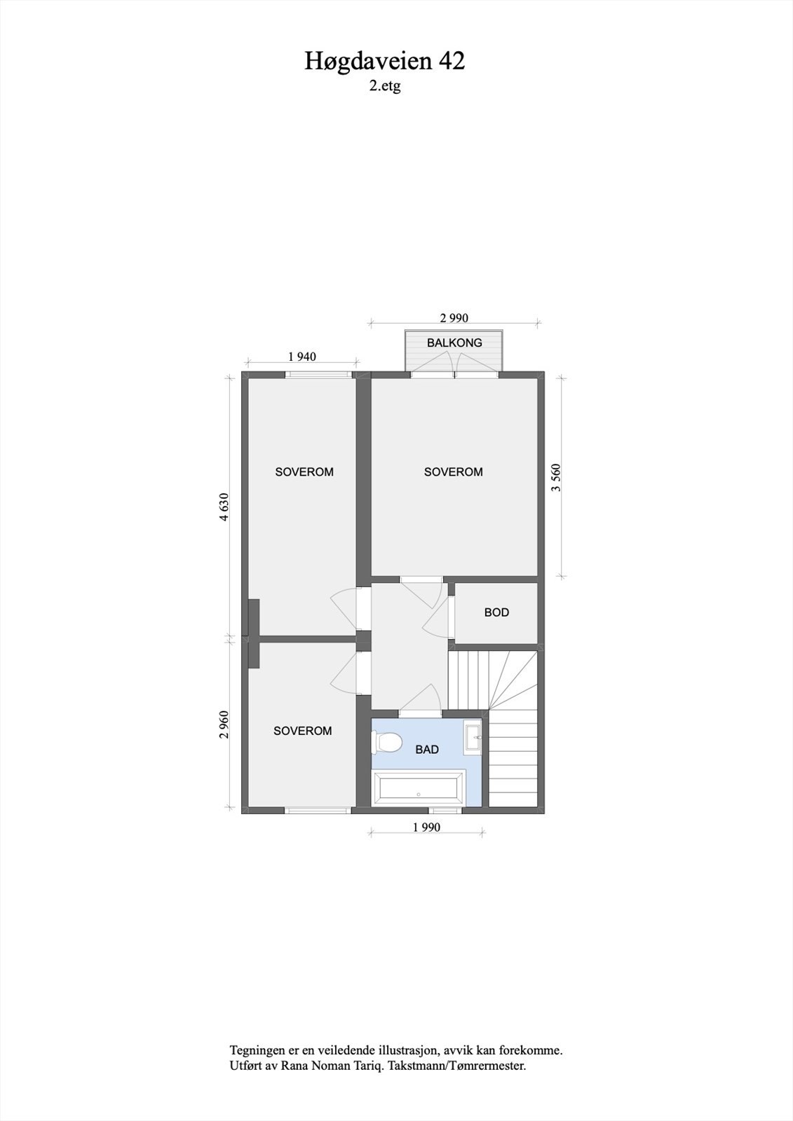 Planskisse 2. etg. Galleribilde