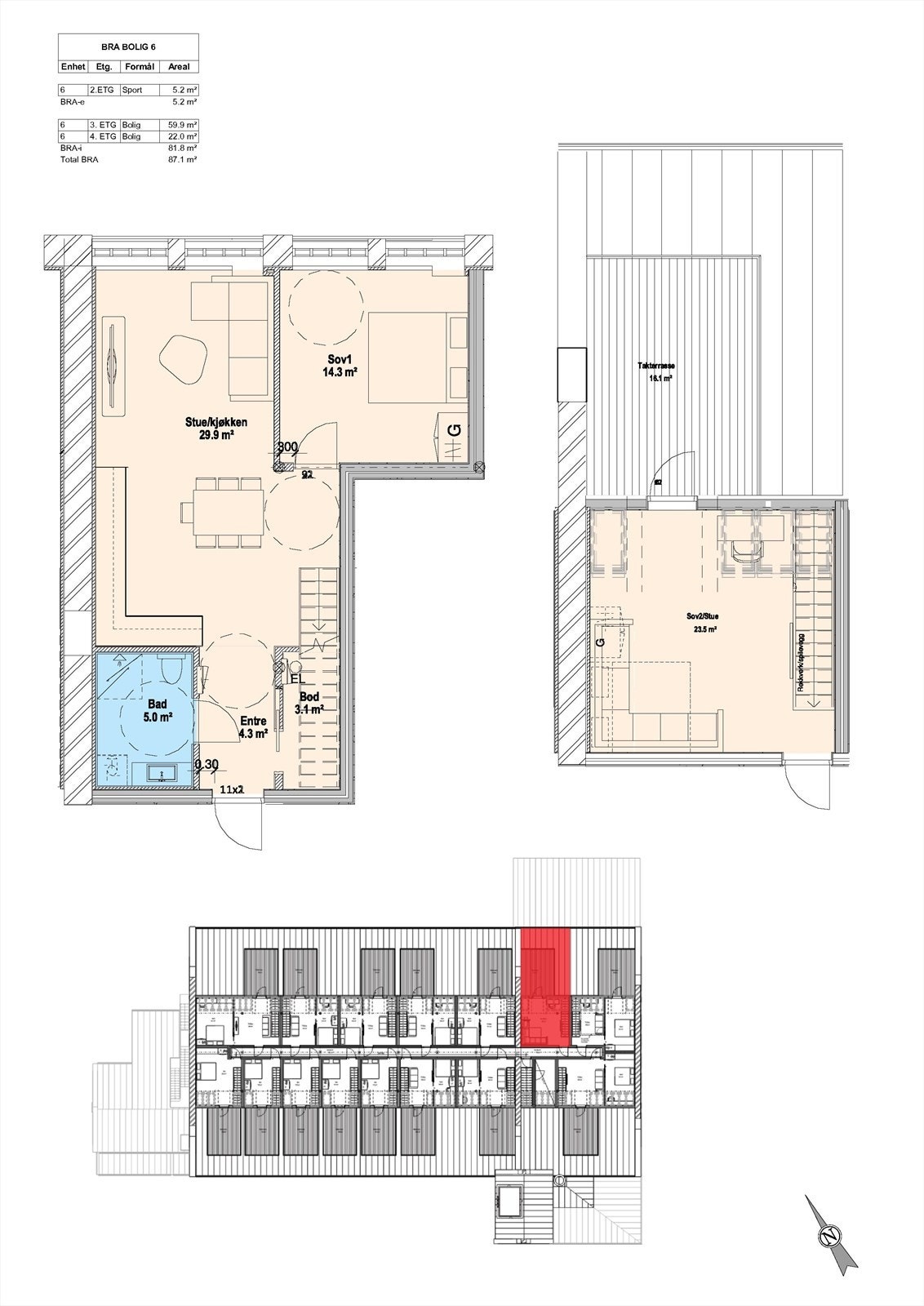 Planløsning leil. 6 Galleribilde