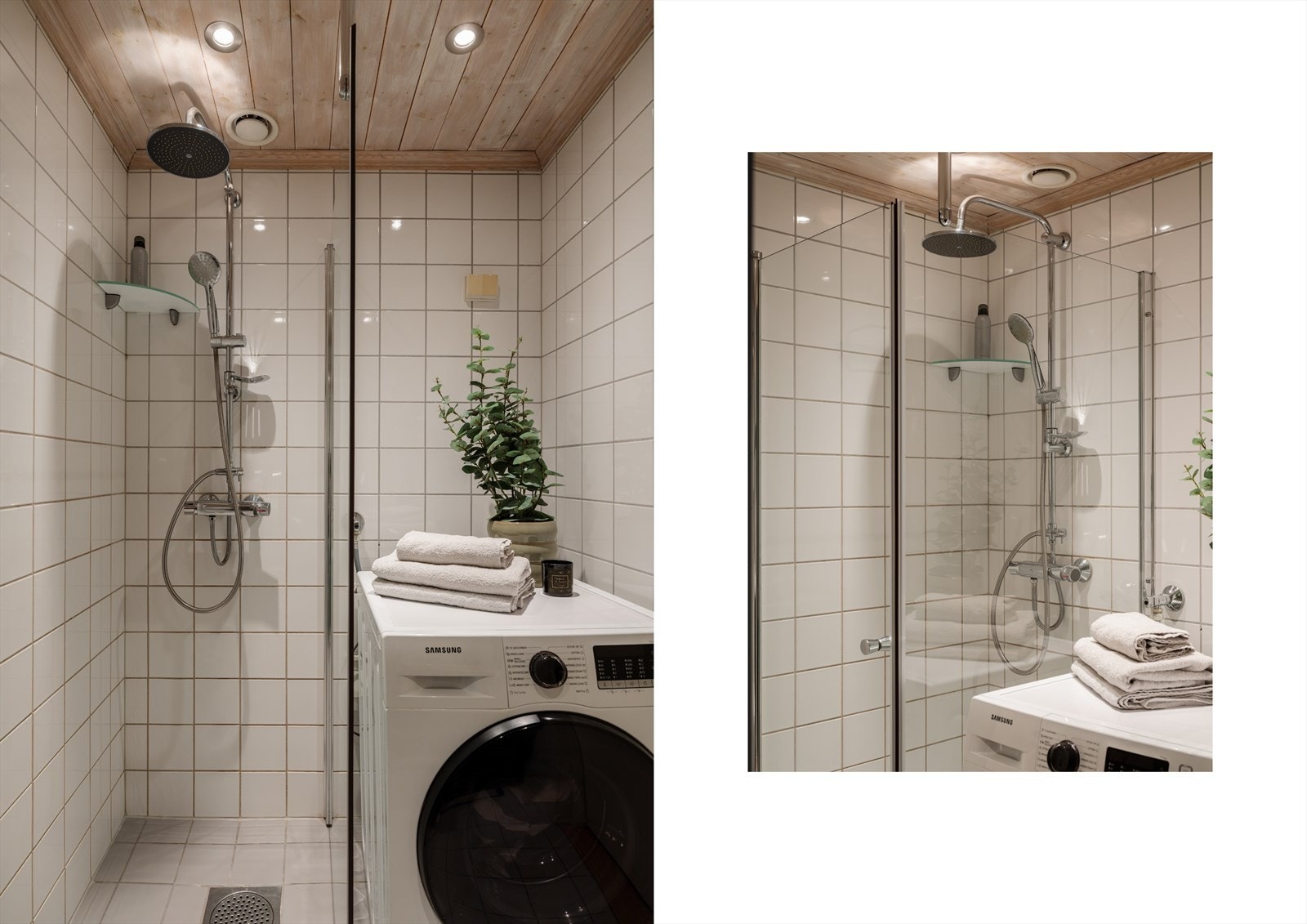Andre praktiske detaljer som må fremheves er at her får du både regndusj og hånddusj, samt opplegg for vaskemaskin. Galleribilde