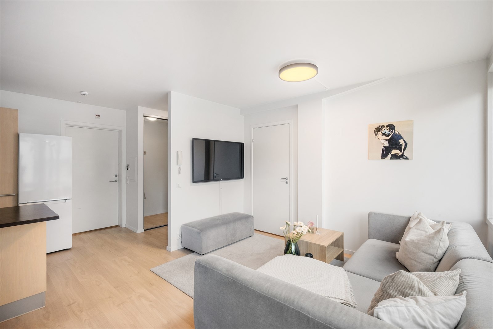 Flott 2-roms selveier leilighet med gjennomgående 1-stavs laminatgulv. Galleribilde