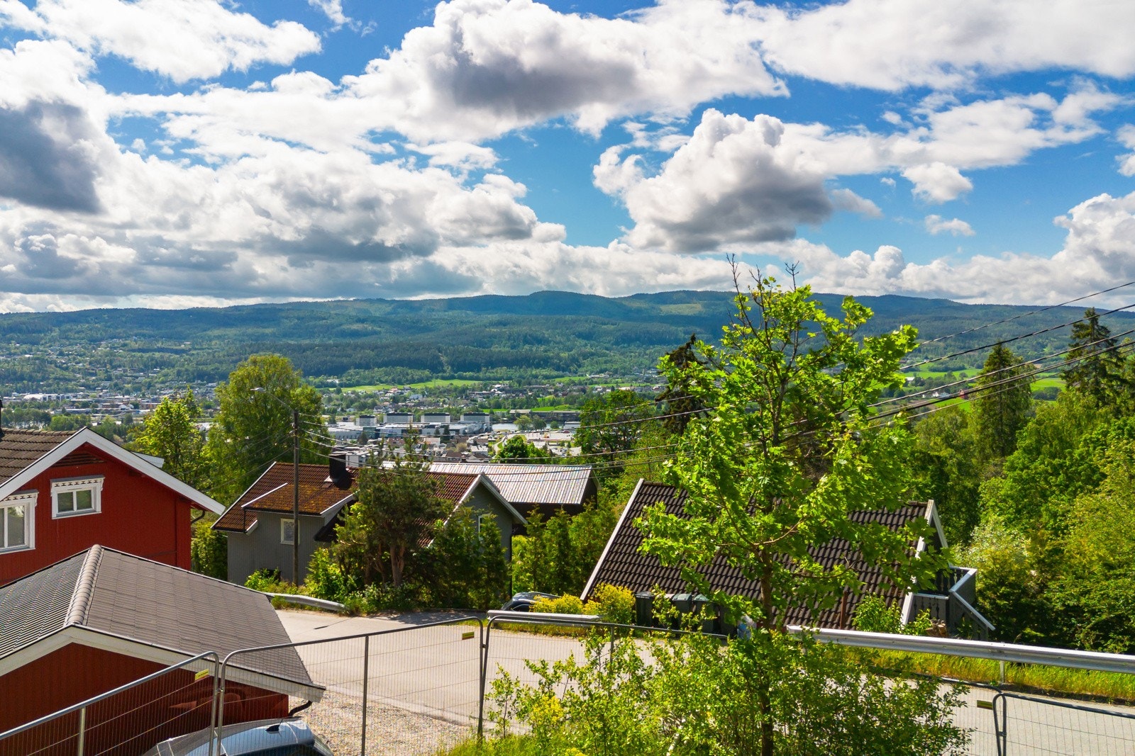 Det er vid utsikt mot skogkledde åser Galleribilde