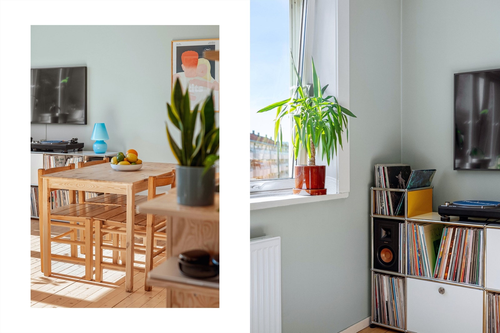 Store vindusflater og gjennomtenkte materialvalg preger leiligheten. Galleribilde