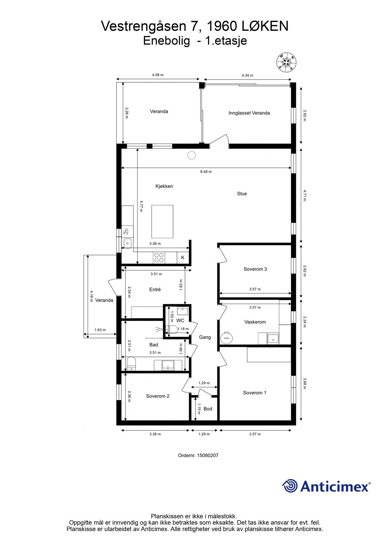 Nå skal vi inn, men først planskisse så du får orientert deg litt før du ser videre. Galleribilde