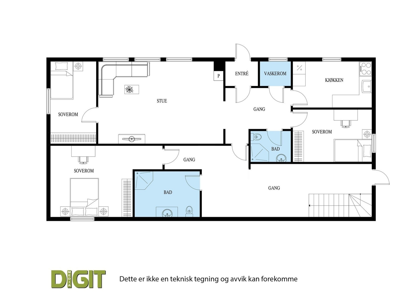 Plantegning - Underetasje. Galleribilde