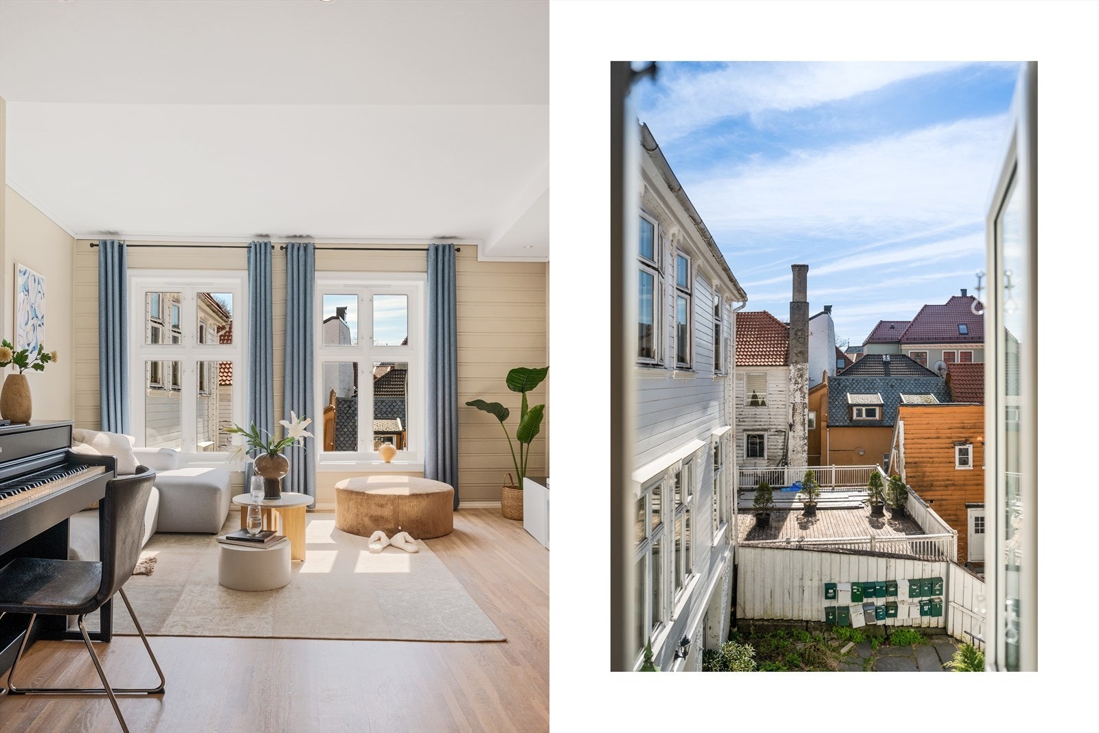 - Her bor man i historiske omgivelser med trivelig bysjarm - Galleribilde