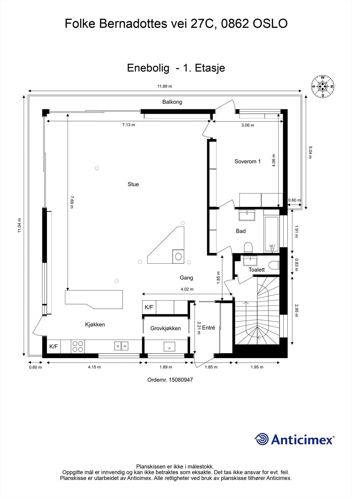 Plantegning- 1. Etasje Galleribilde