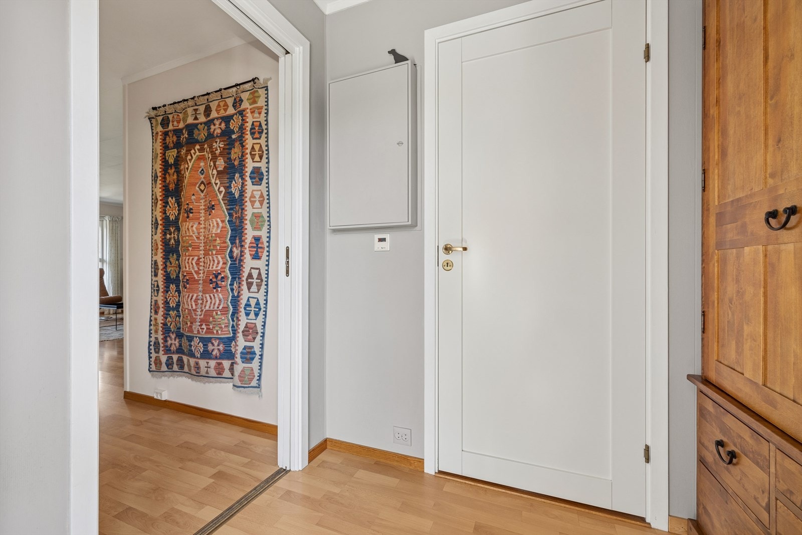 Sikringsskapet er plassert i entréen. Galleribilde