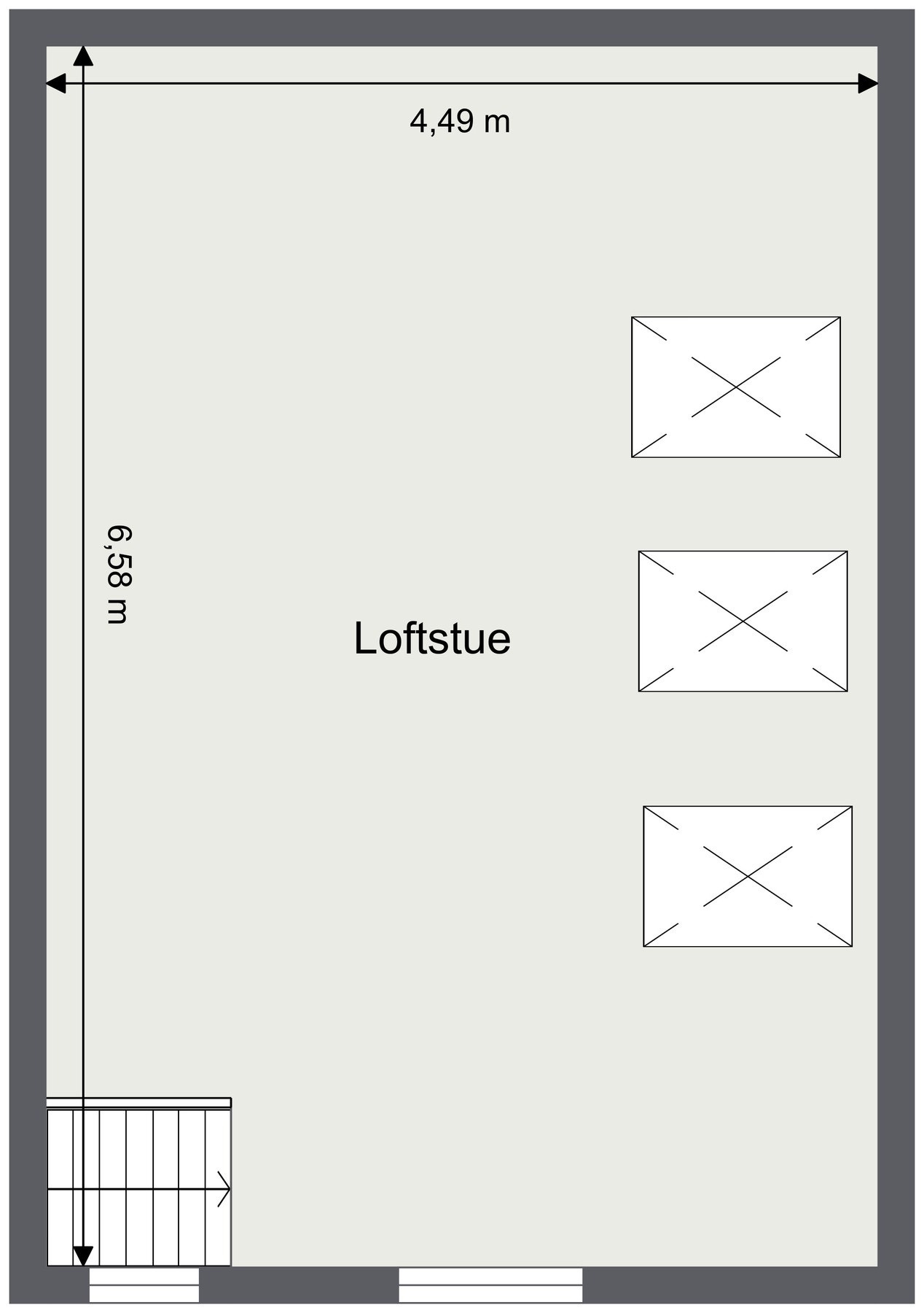 Plantegning - loft. Galleribilde