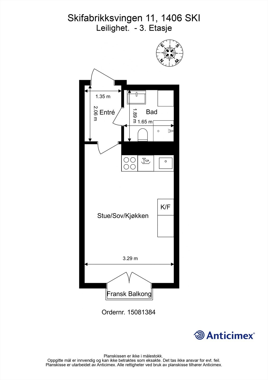 Planløsningen på 24 m² er smart utformet med en åpen stue- og kjøkkenløsning, et separat baderom og en innbydende entré. Galleribilde