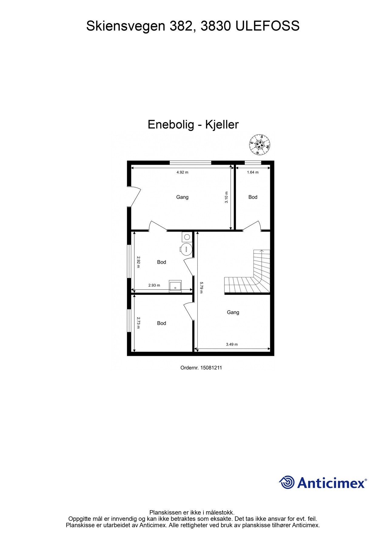 Plantegning kjeller. Galleribilde