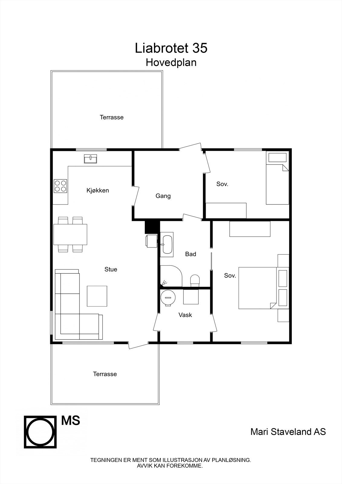 Liabrotet 35 - 2D - Hovedplan - Letterhead Galleribilde