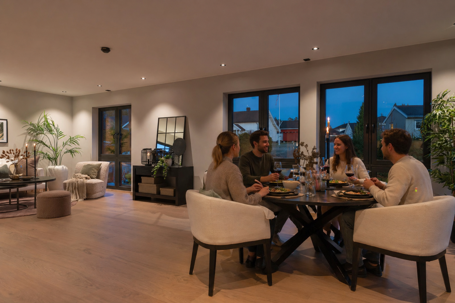 Samle gode venner og familie til et hyggelig middagsselskap. Galleribilde