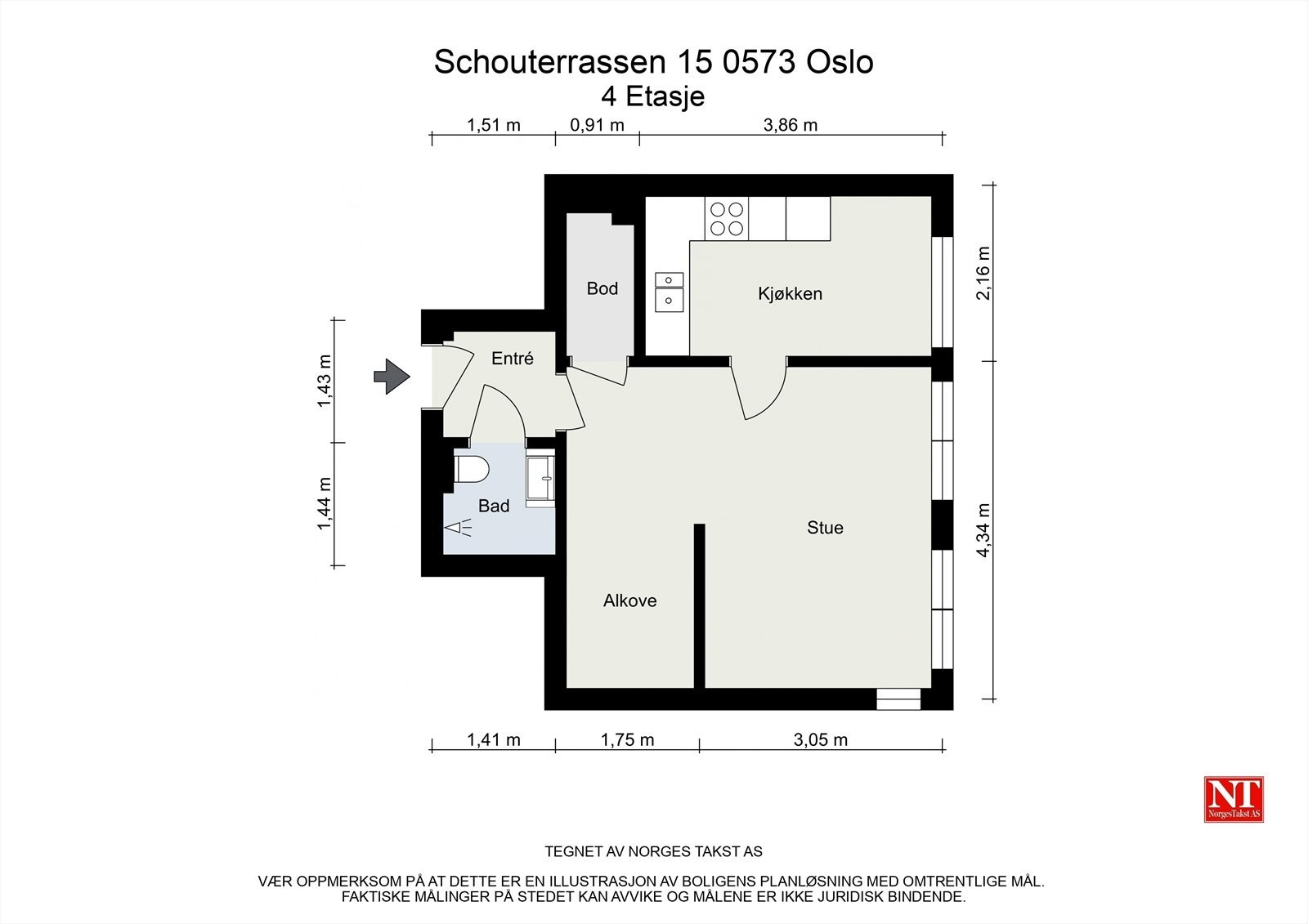 Vi starter med planløsningen slik at du får orientert deg i boligen. Galleribilde