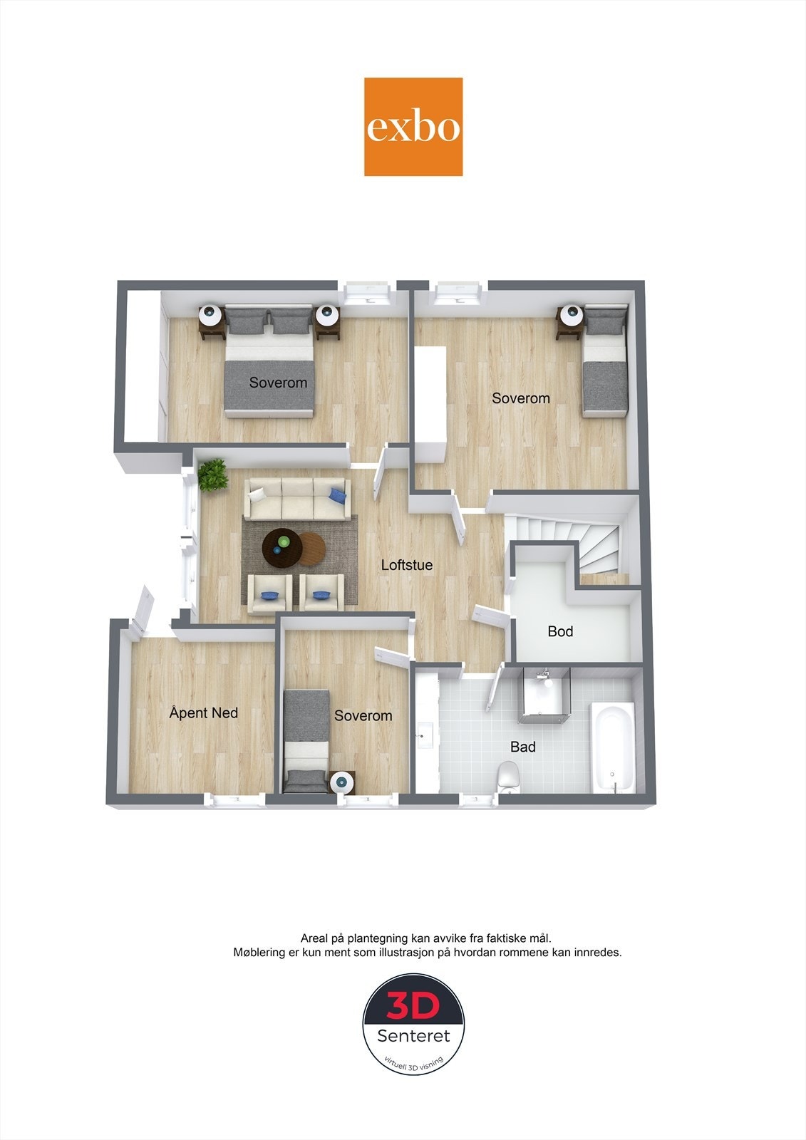Plantegning loftsetasje Galleribilde
