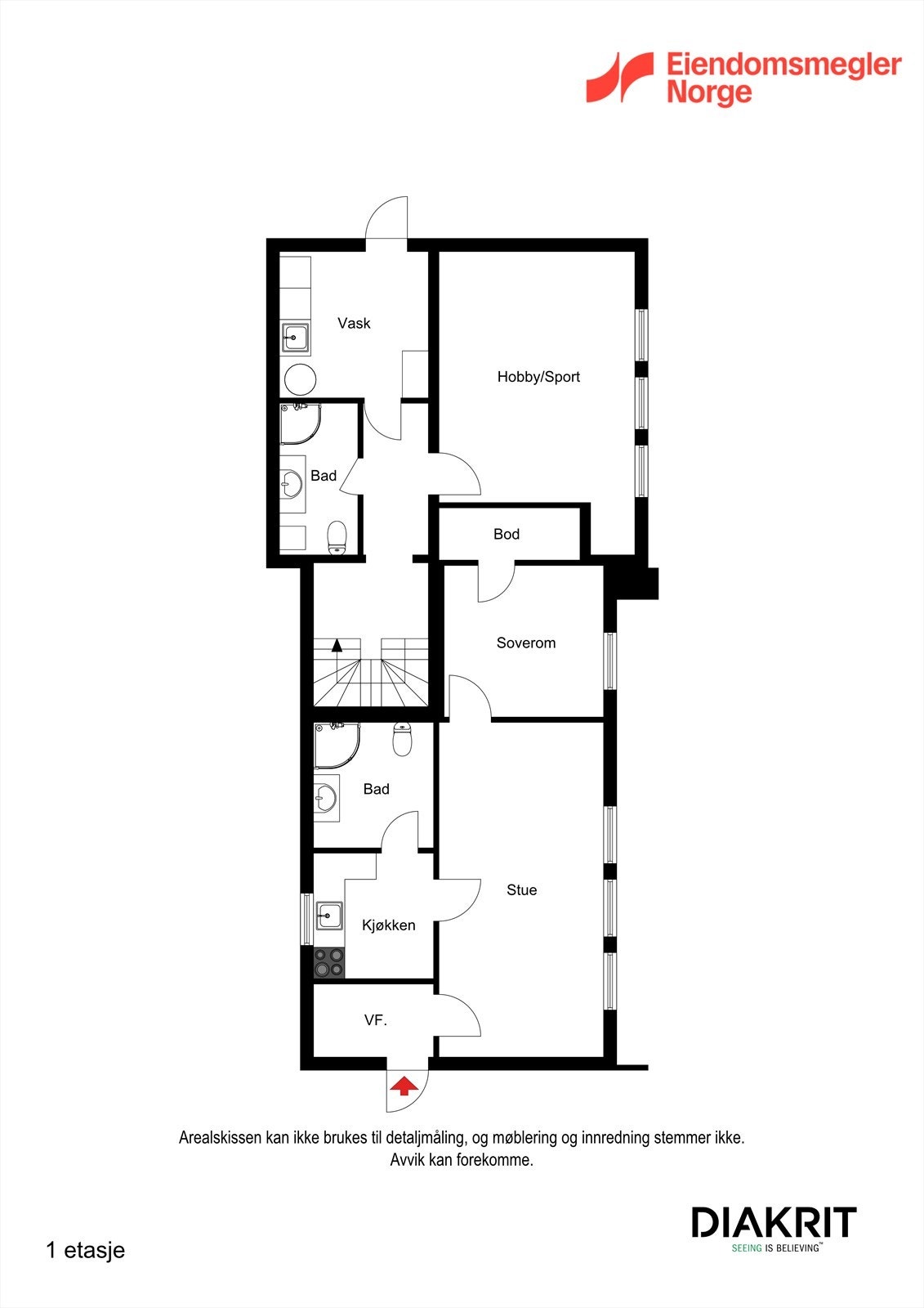2D - Plantegning u.etg. Galleribilde