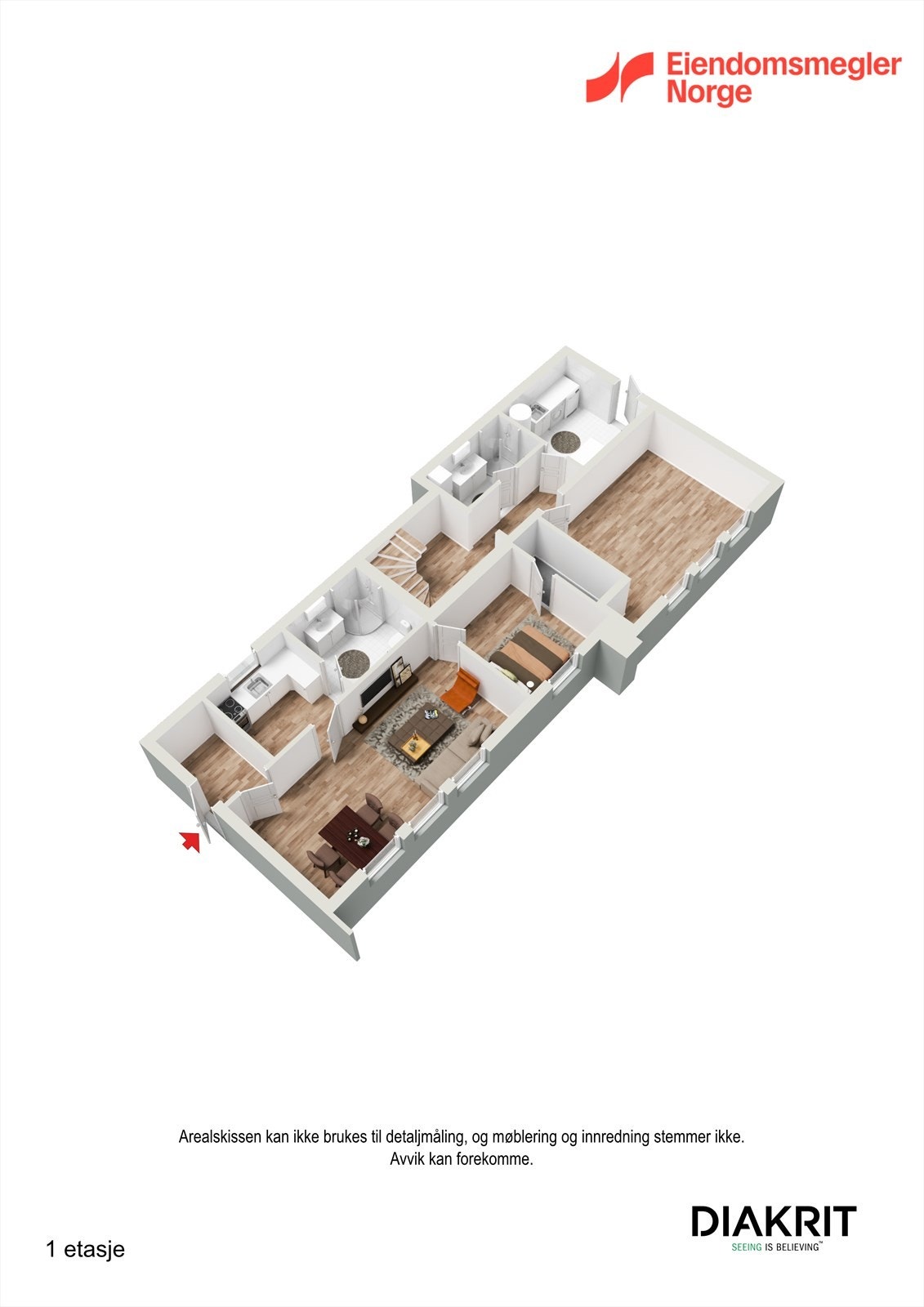 3D - Plantegning u.etg. Galleribilde