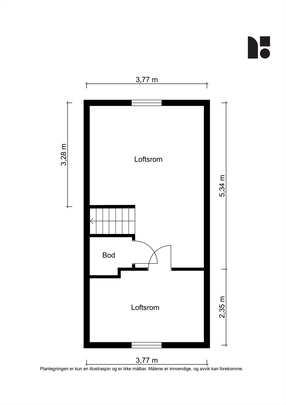 Plantegning loft. Galleribilde