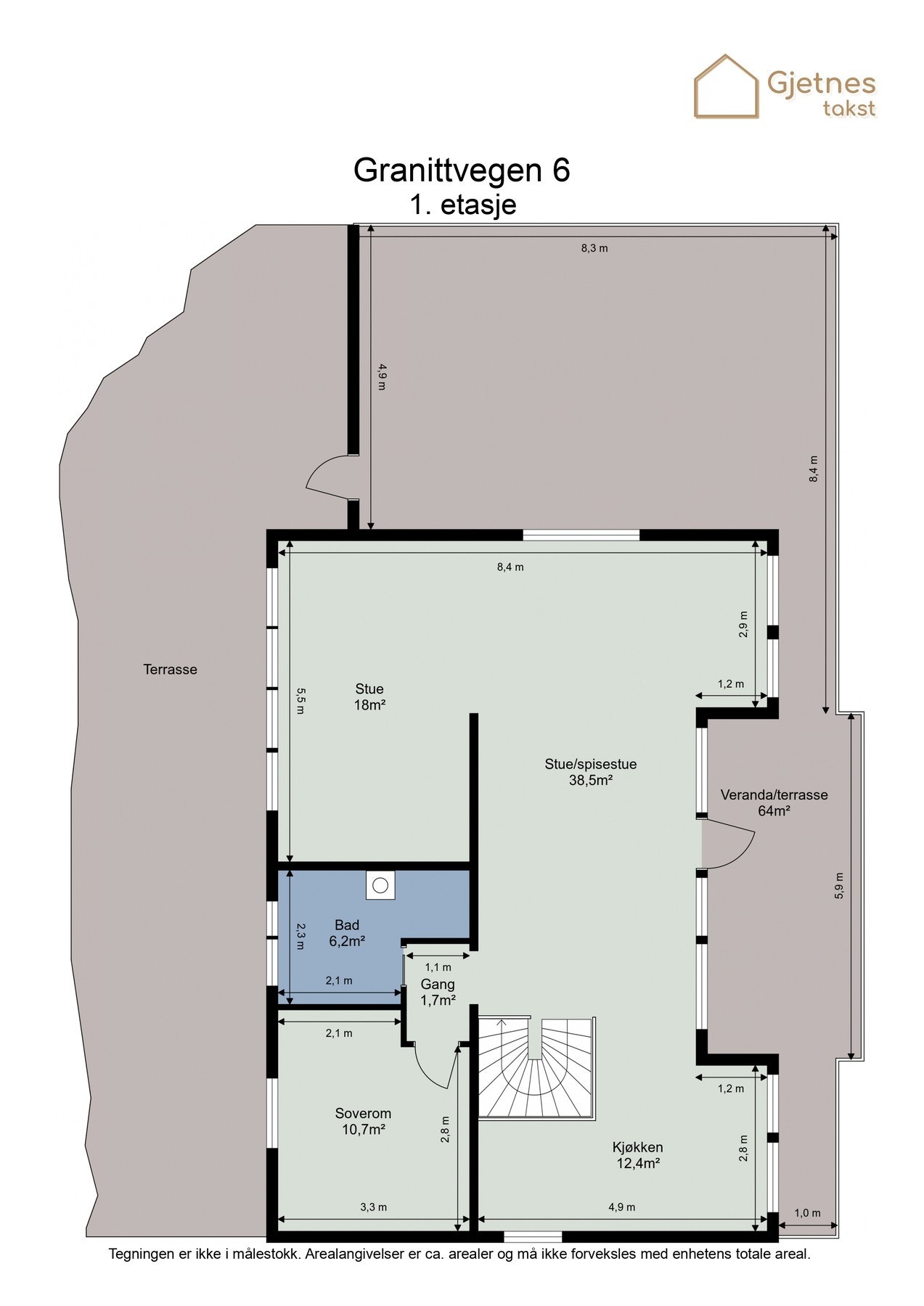 Plantegning 1. etasje Galleribilde