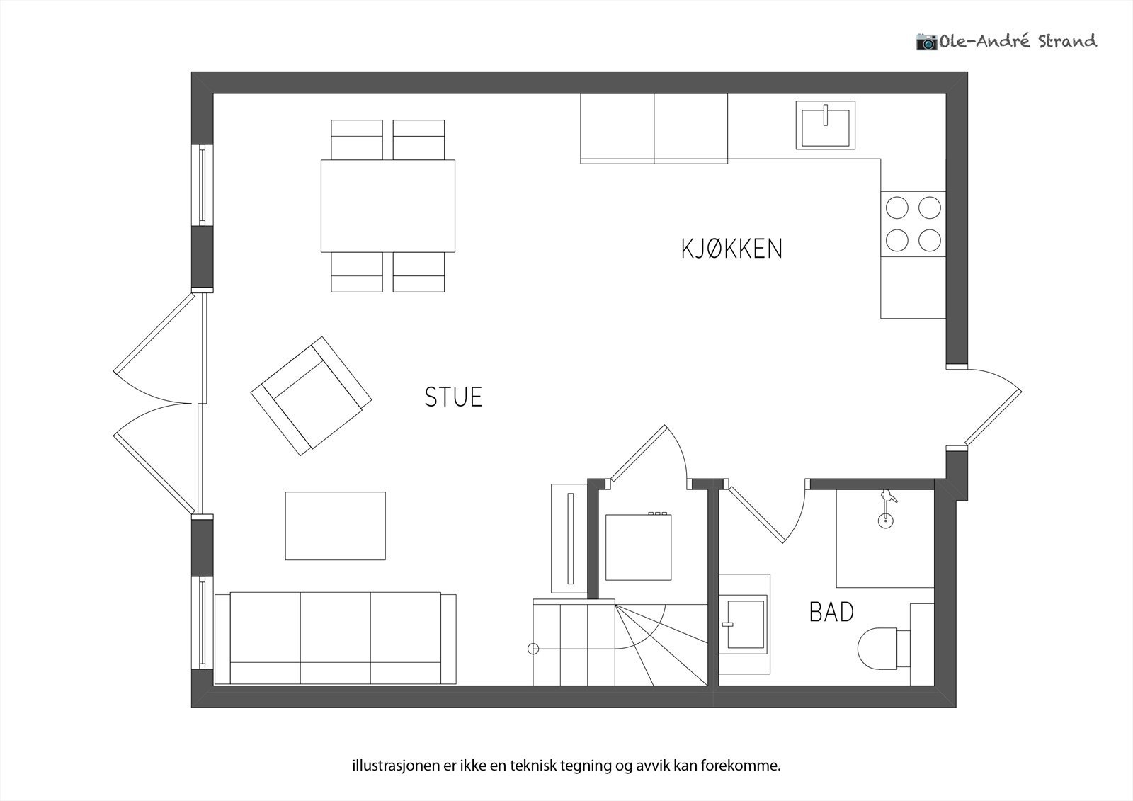 Plantegning 1.etg. Galleribilde