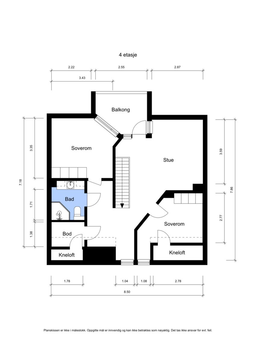 Plantegning for 4.etasje. Galleribilde