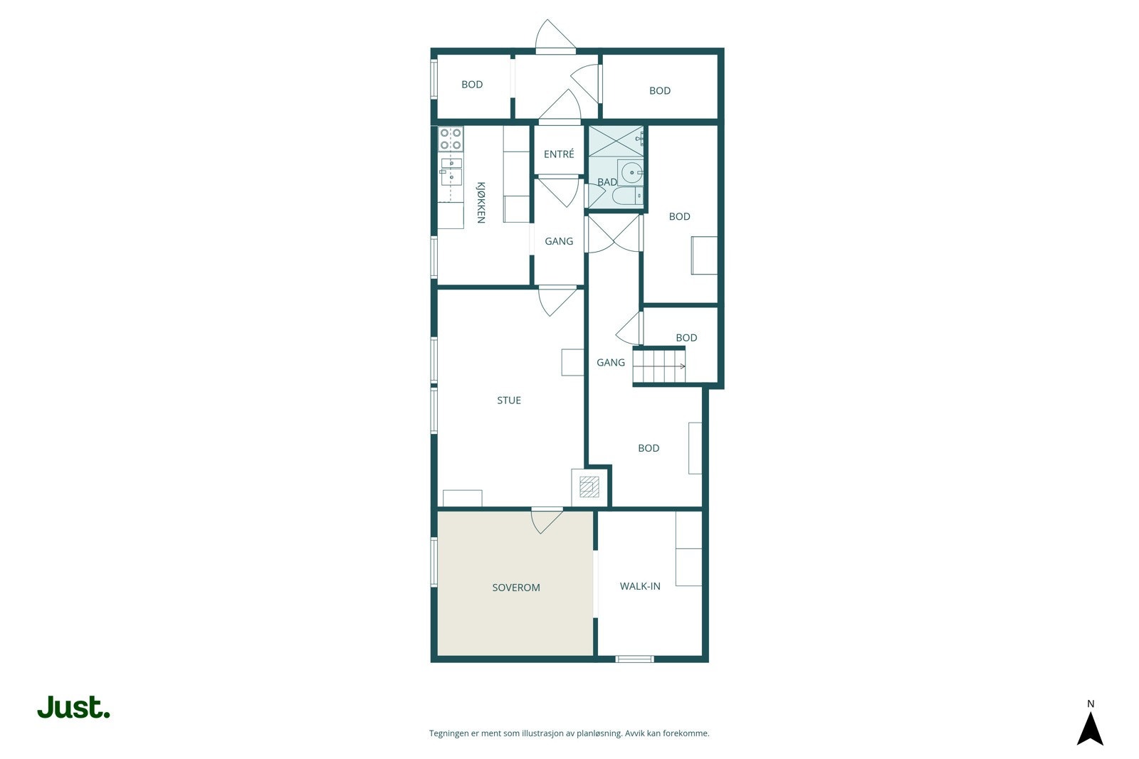 Planskisse underetasje.