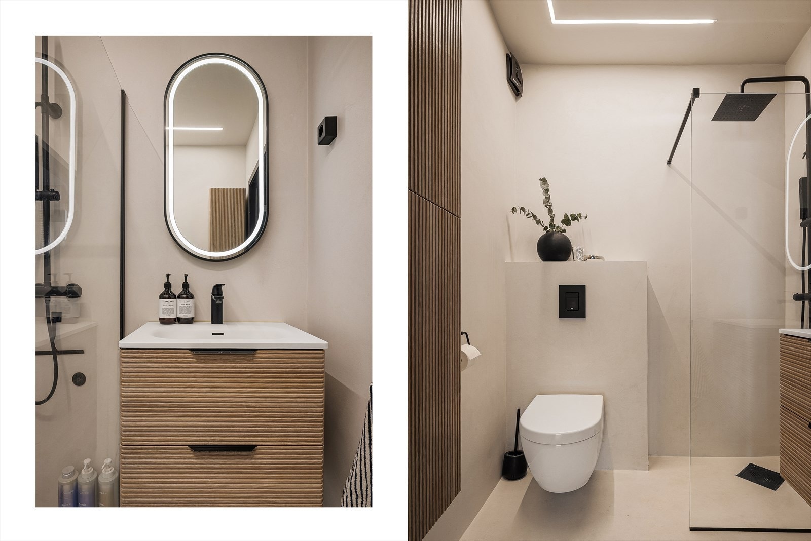 Baderommet har ny innredning i moderne stil, spiler og påkostede kvaliteter. Galleribilde
